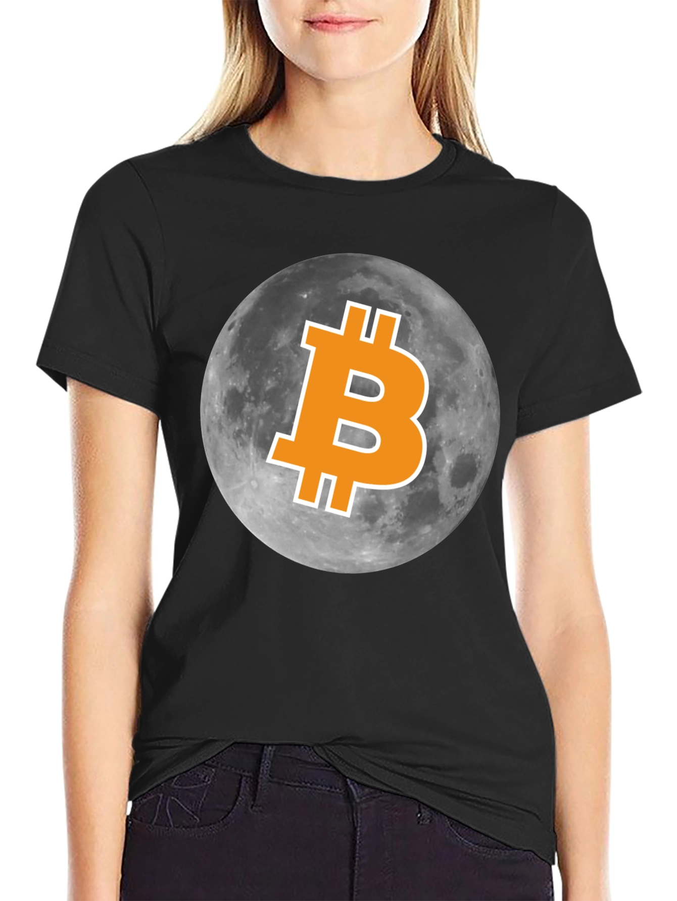 Bitcoin to the Moon Black T-Shirt