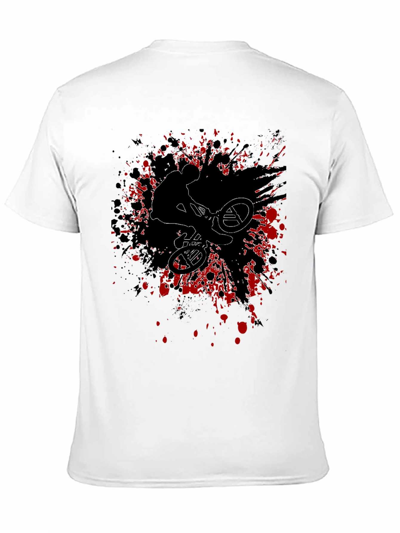 BMX Rider Graphic Tee - Black Cotton Blend Shirt