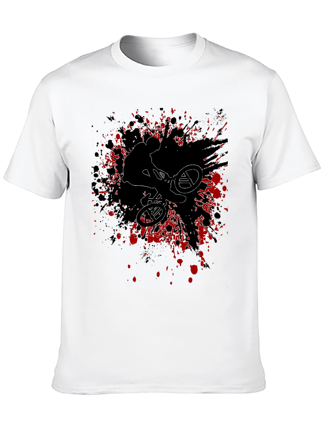 BMX Rider Graphic Tee - Black Cotton Blend Shirt
