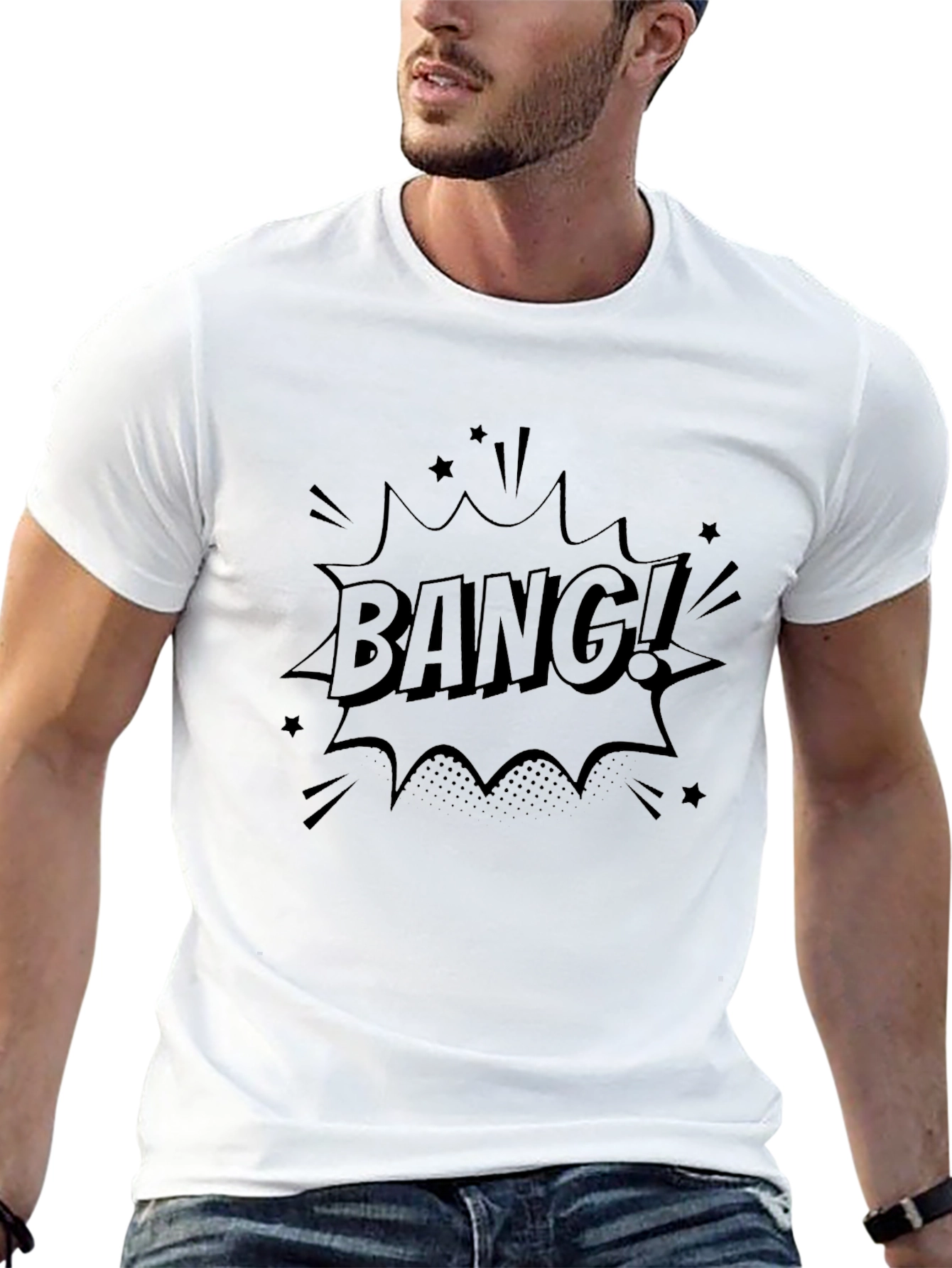 Bang! Graphic Print Black T-Shirt