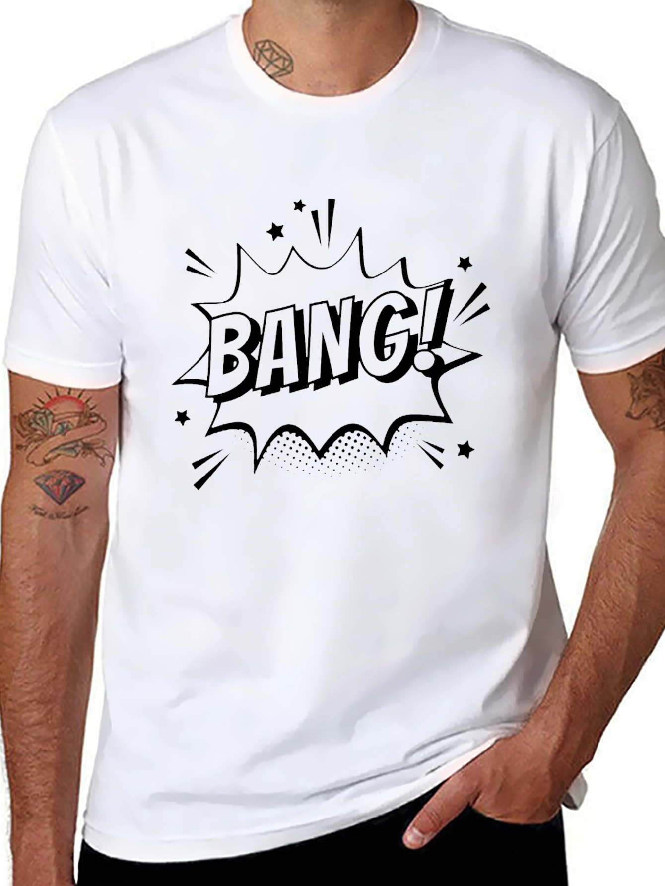 Bang! Graphic Print Black T-Shirt