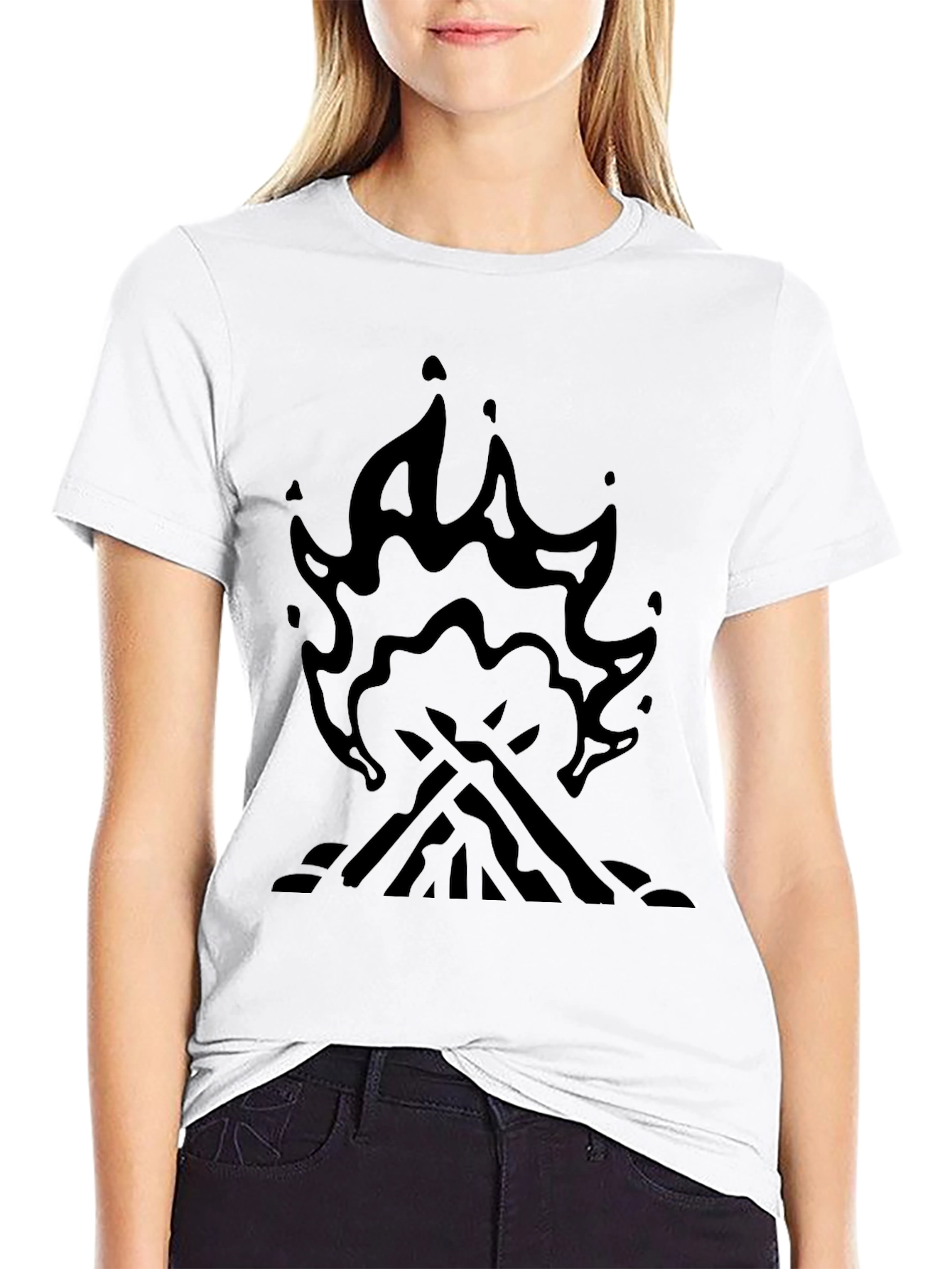Campfire Graphic T-Shirt - Black