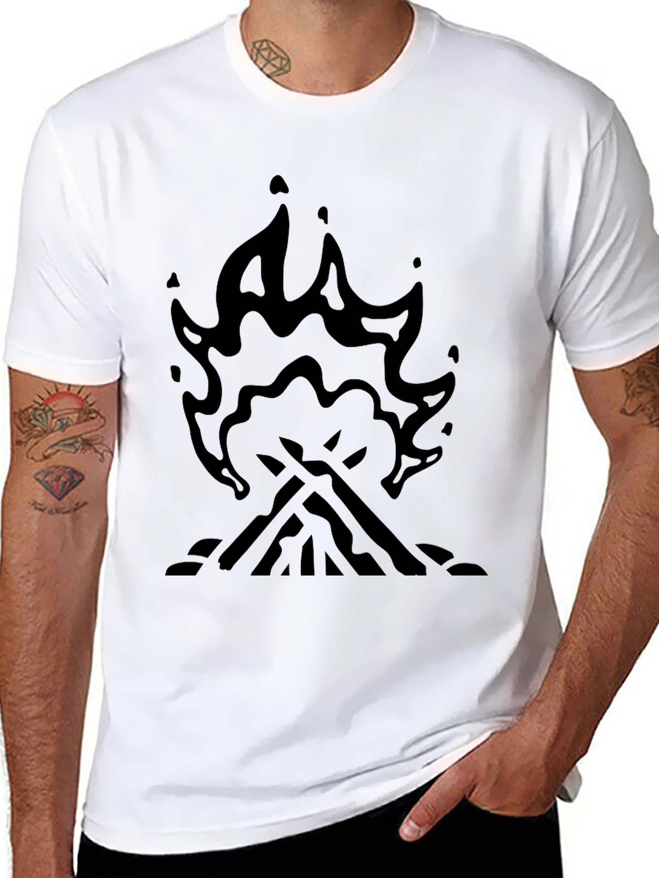 Campfire Graphic T-Shirt - Black