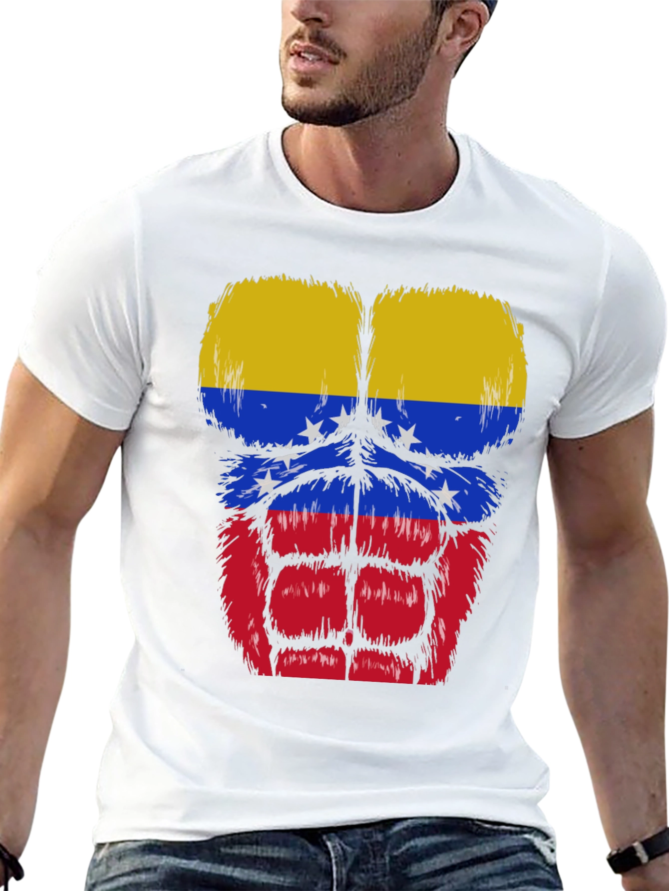 Venezuela Flag Muscle Graphic T-Shirt