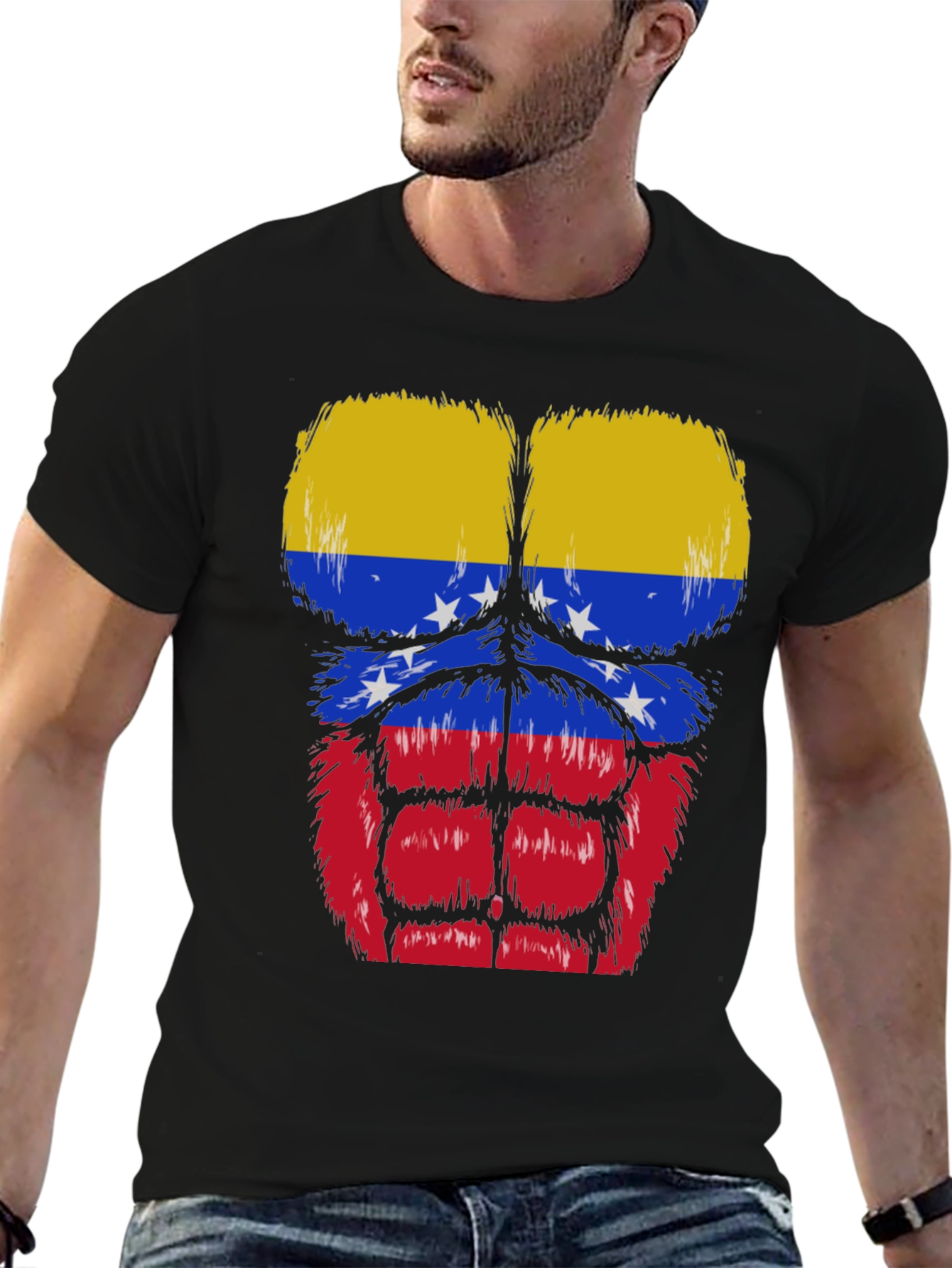 Venezuela Flag Muscle Graphic T-Shirt