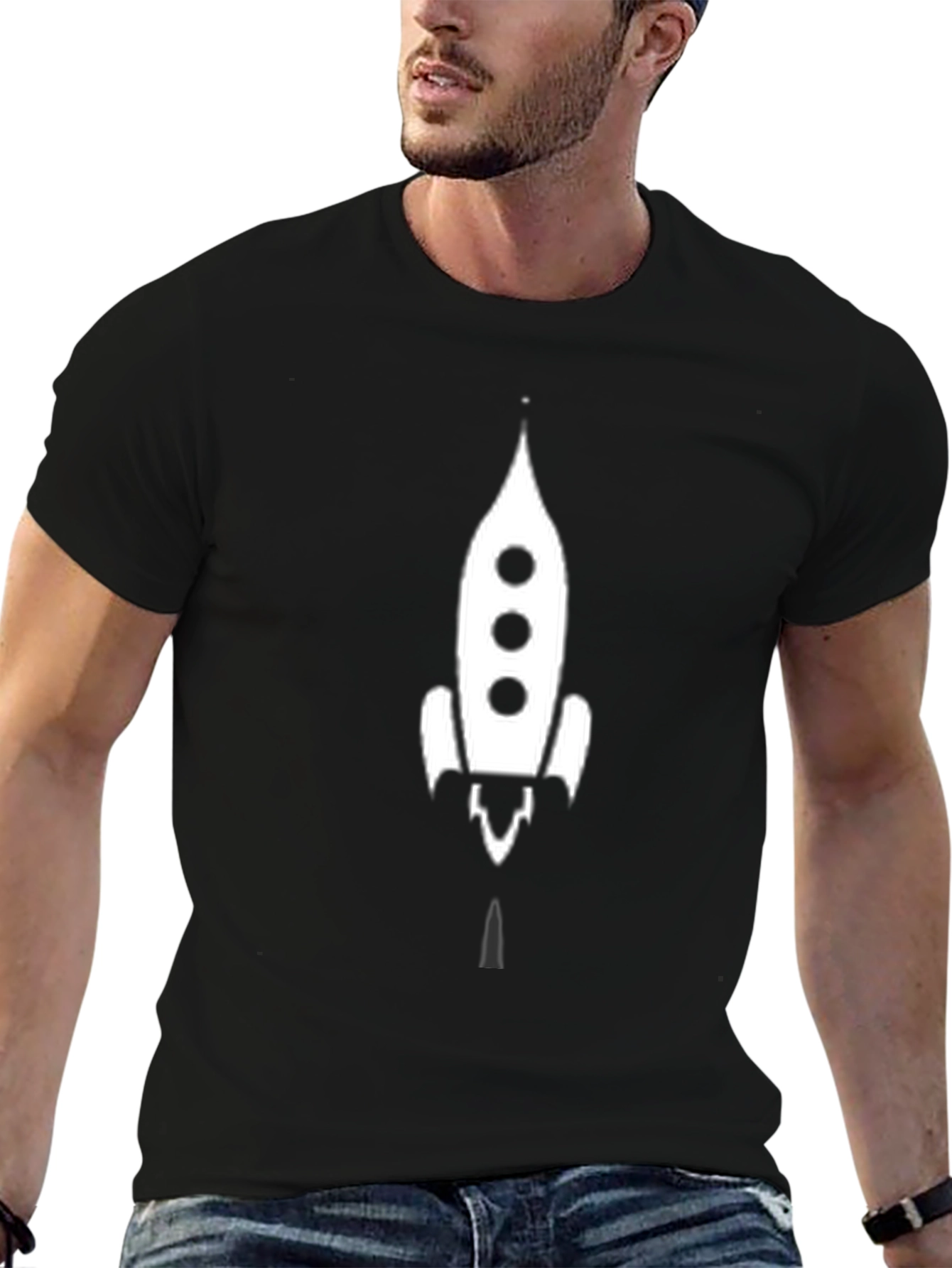 Rocket Graphic T-Shirt - Classic Black Tee