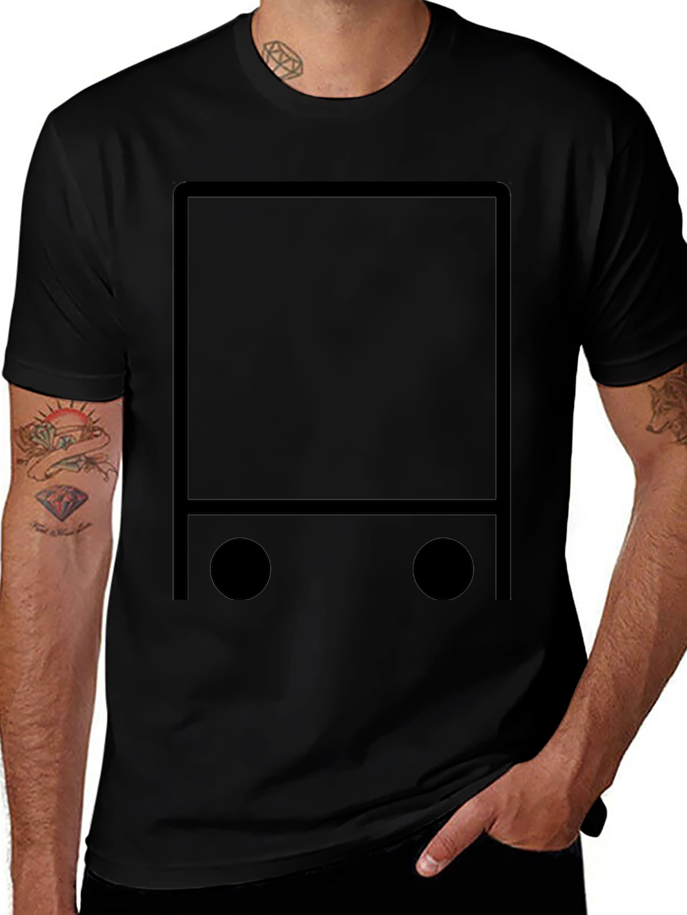 Modern Minimalist Graphic Tee - Black