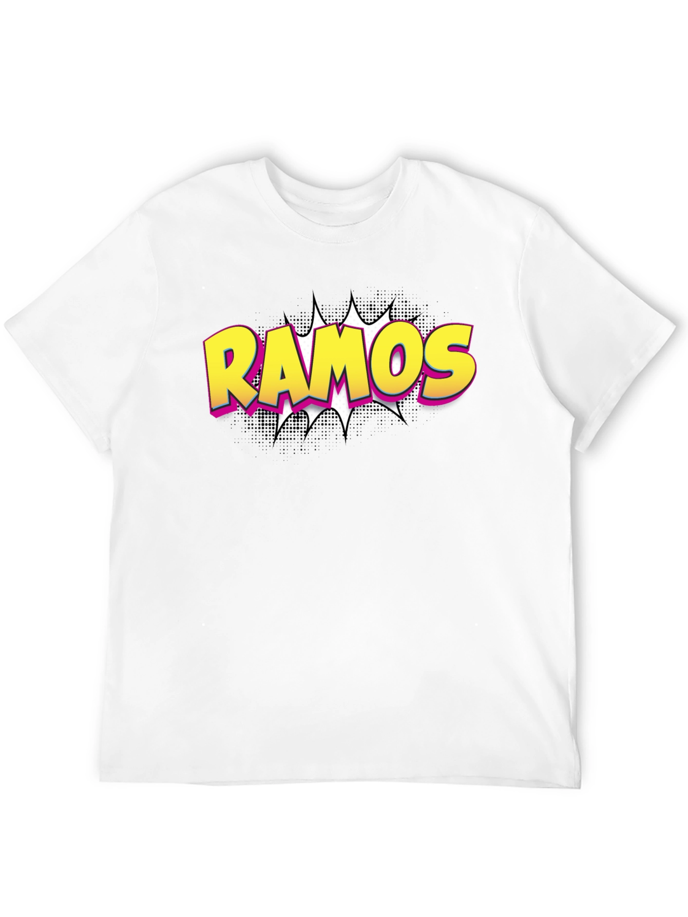 Ramos Comic Book Style T-Shirt - Black Cotton Tee
