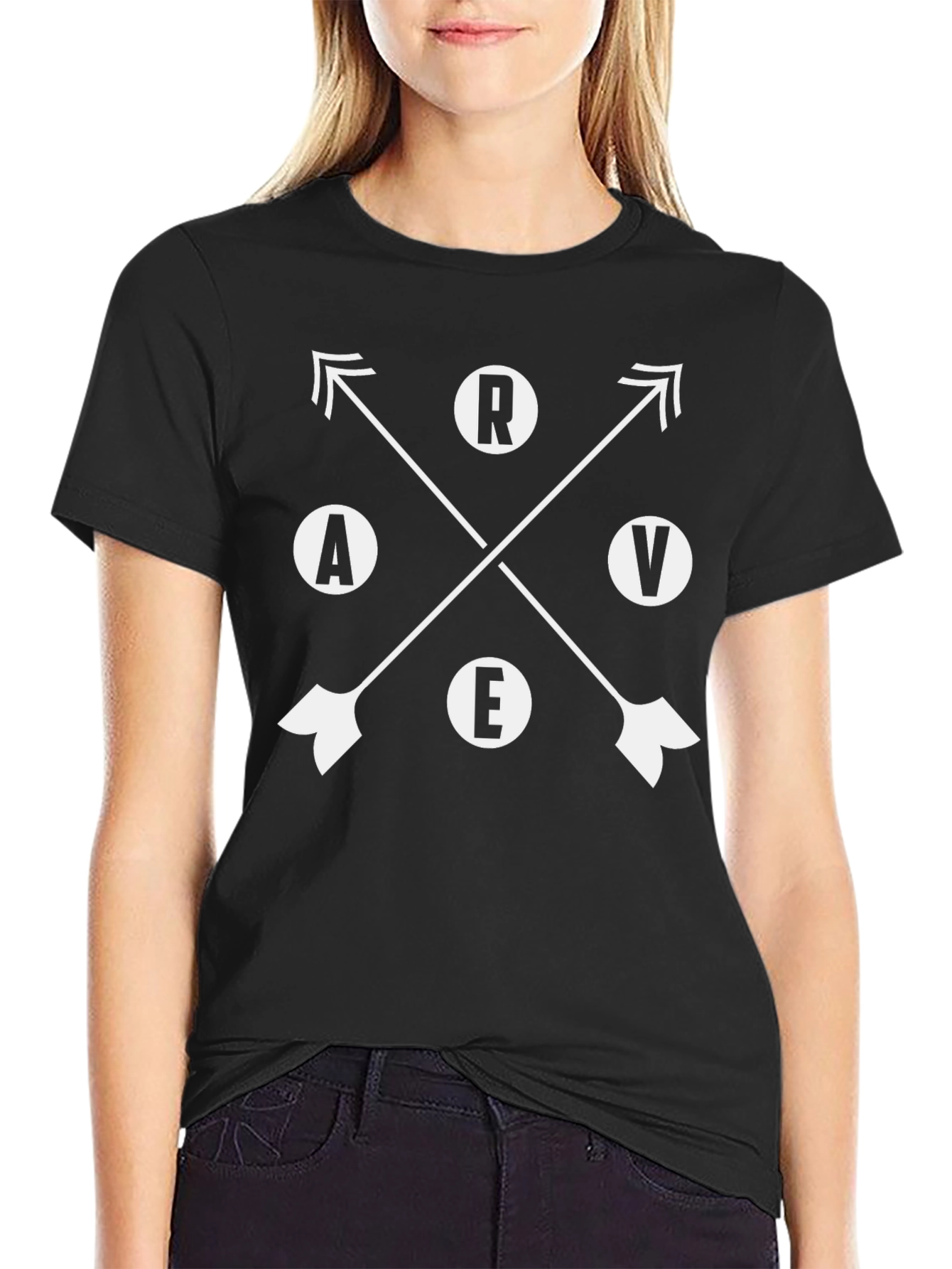 Retro Rave Arrow T-Shirt - Black