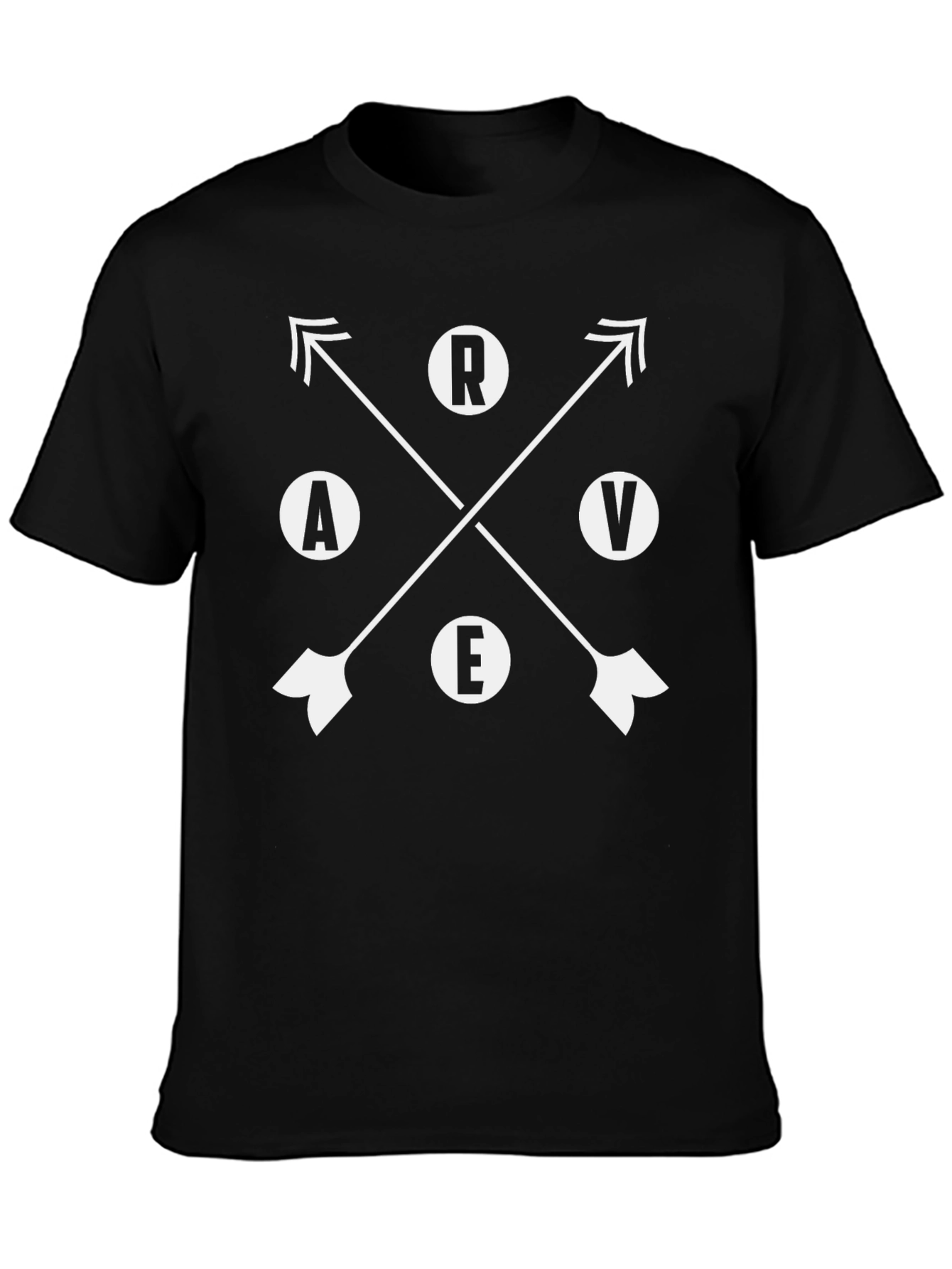 Retro Rave Arrow T-Shirt - Black