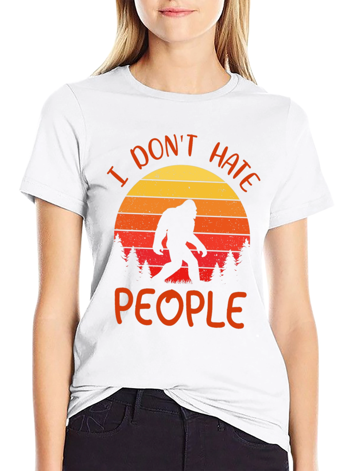 I Dont Hate People Bigfoot Graphic Tee