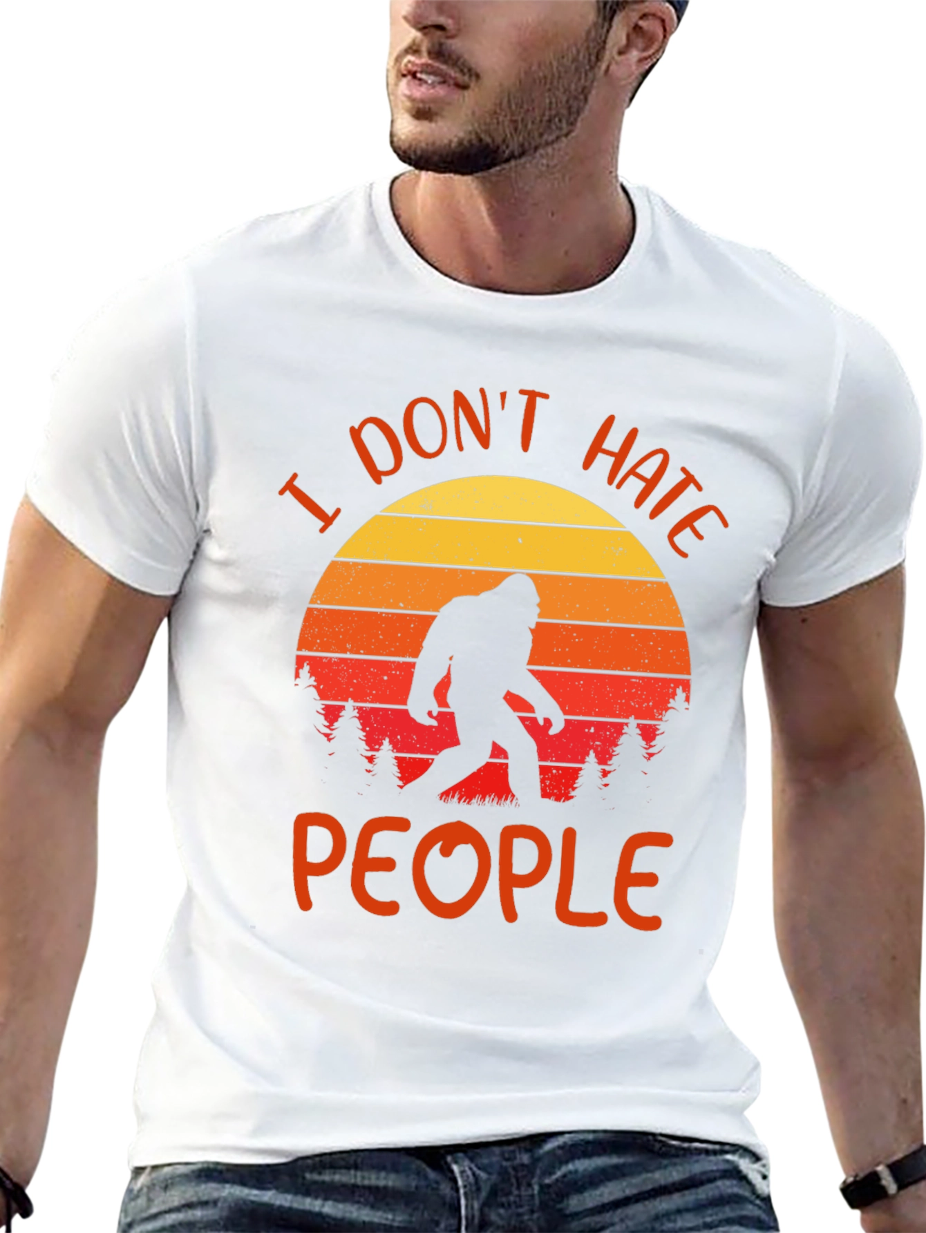 I Dont Hate People Bigfoot Graphic Tee