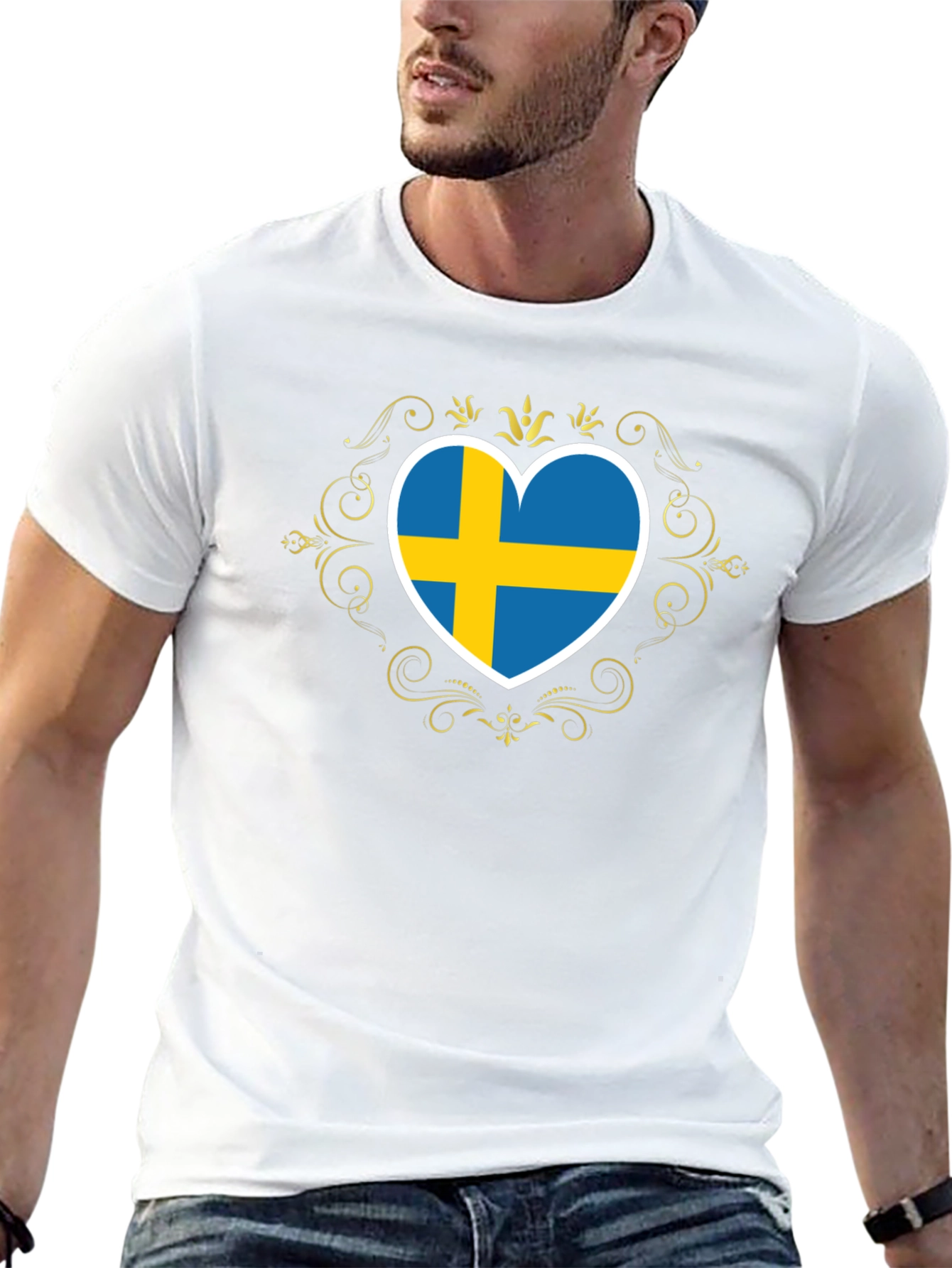 Sweden Flag Heart T-Shirt