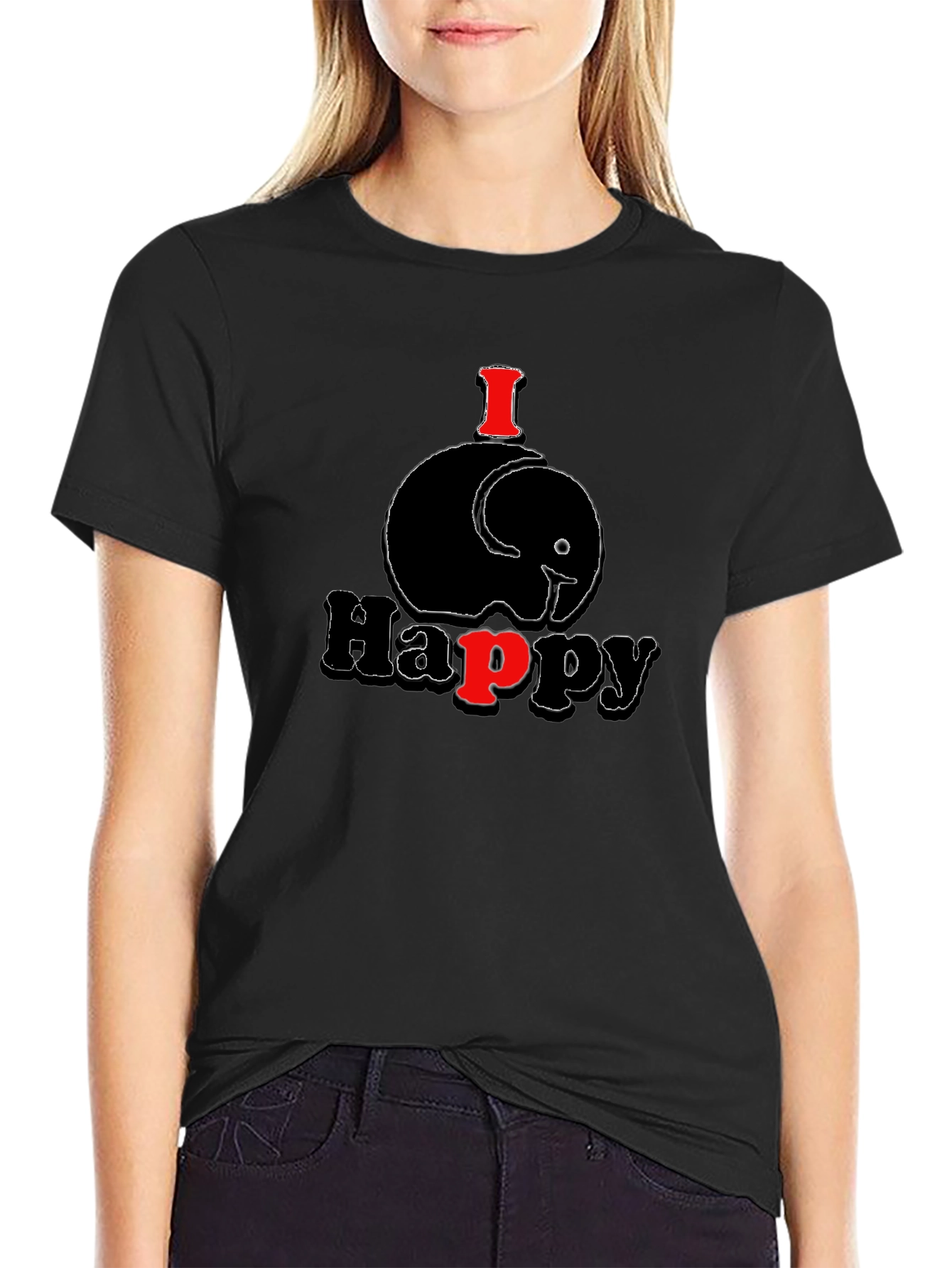 I Elephant Happy Mens T-Shirt
