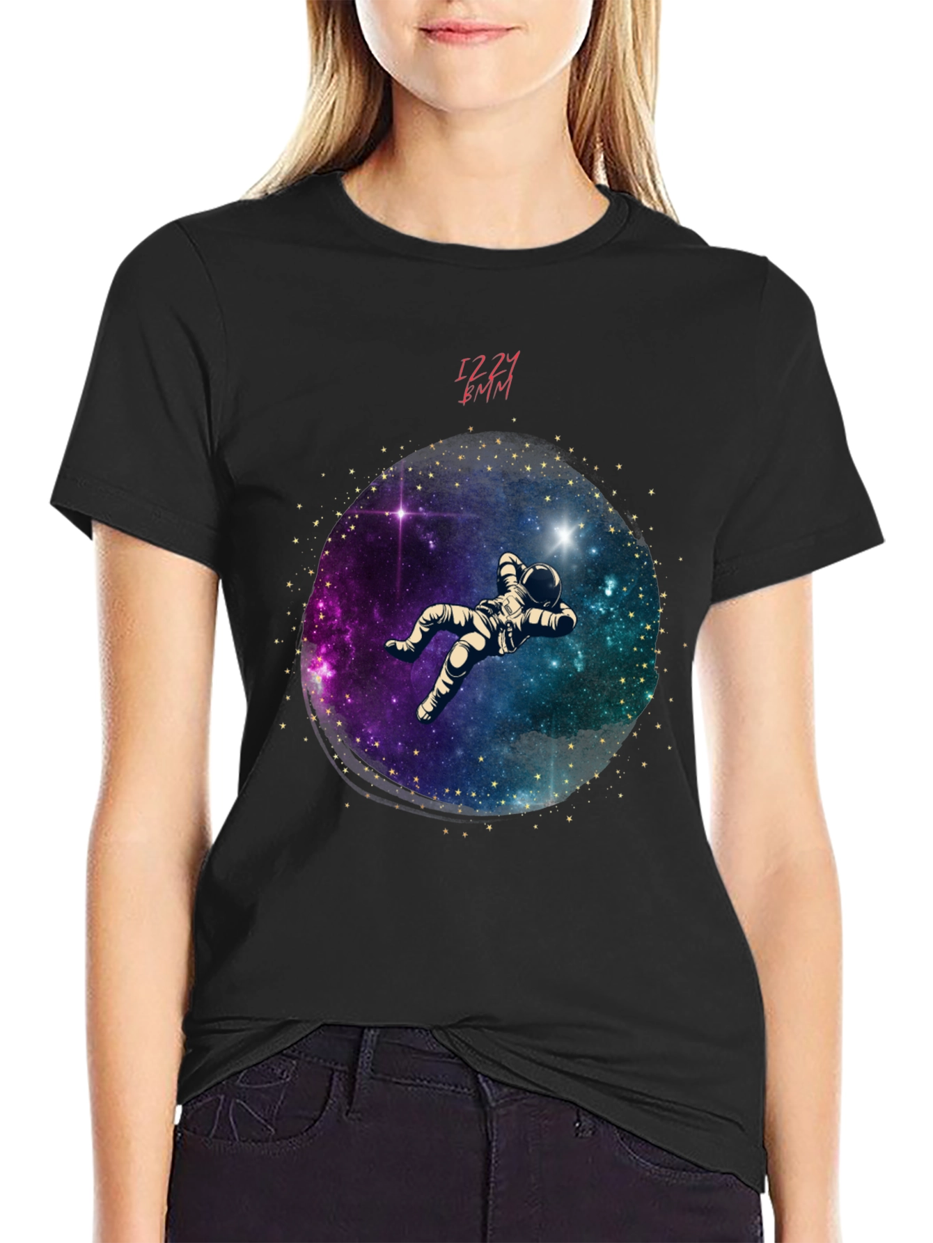 Astronaut Galaxy Graphic Tee - Black