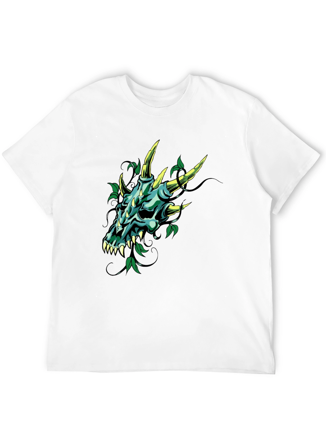 Dragon Skull Graphic Tee - Mens Black T-Shirt