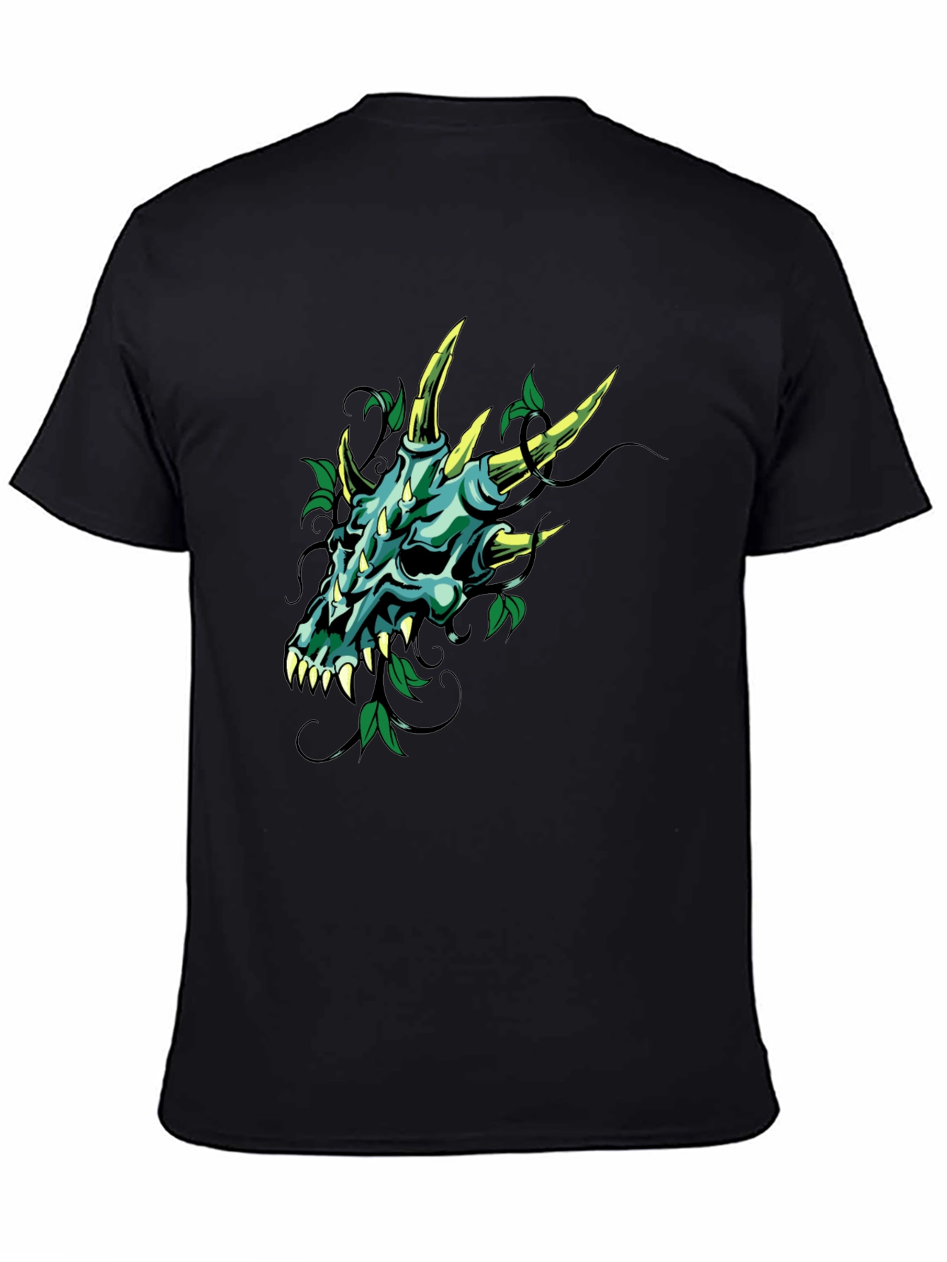 Dragon Skull Graphic Tee - Mens Black T-Shirt