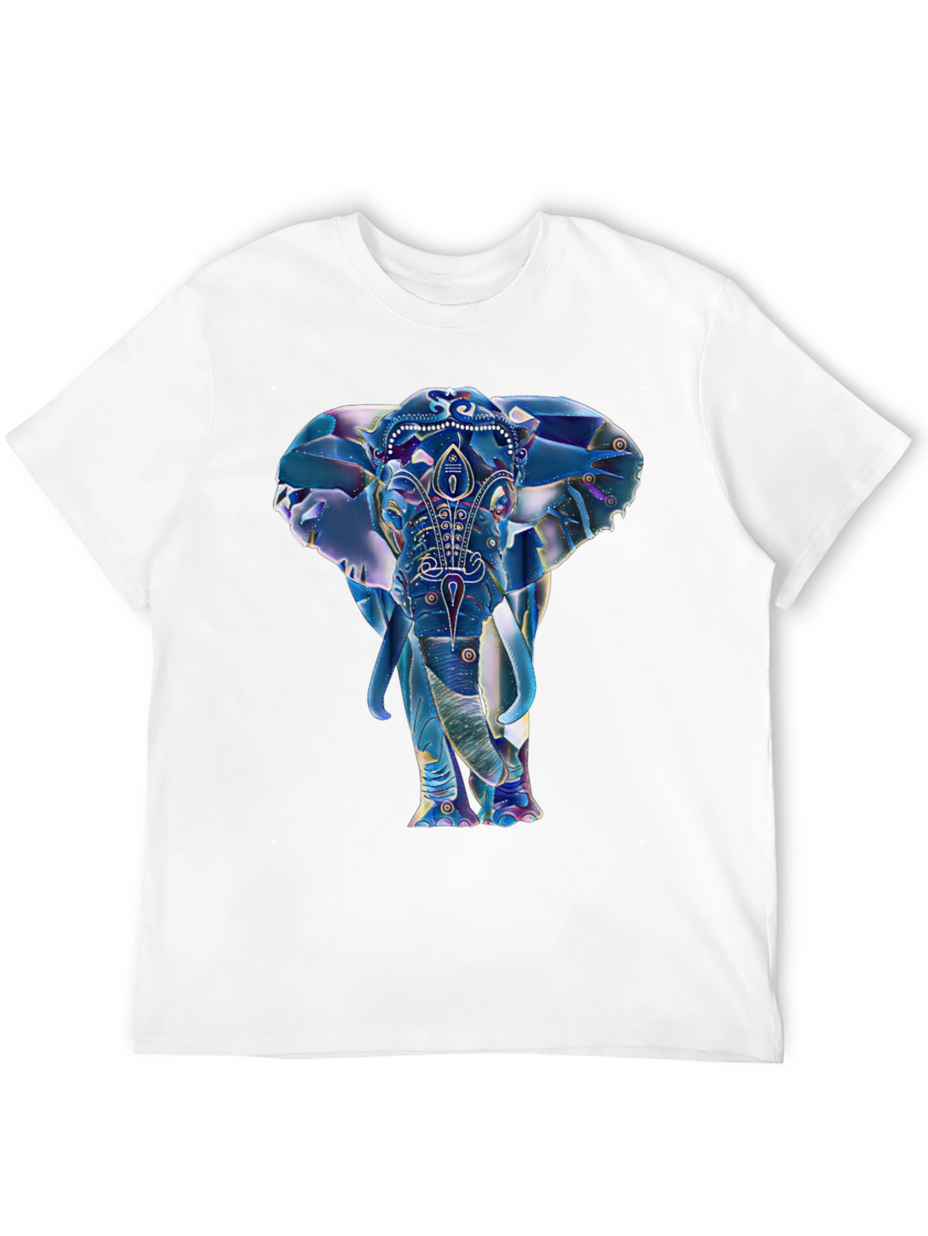 Elephant Graphic Print Mens Black T-Shirt