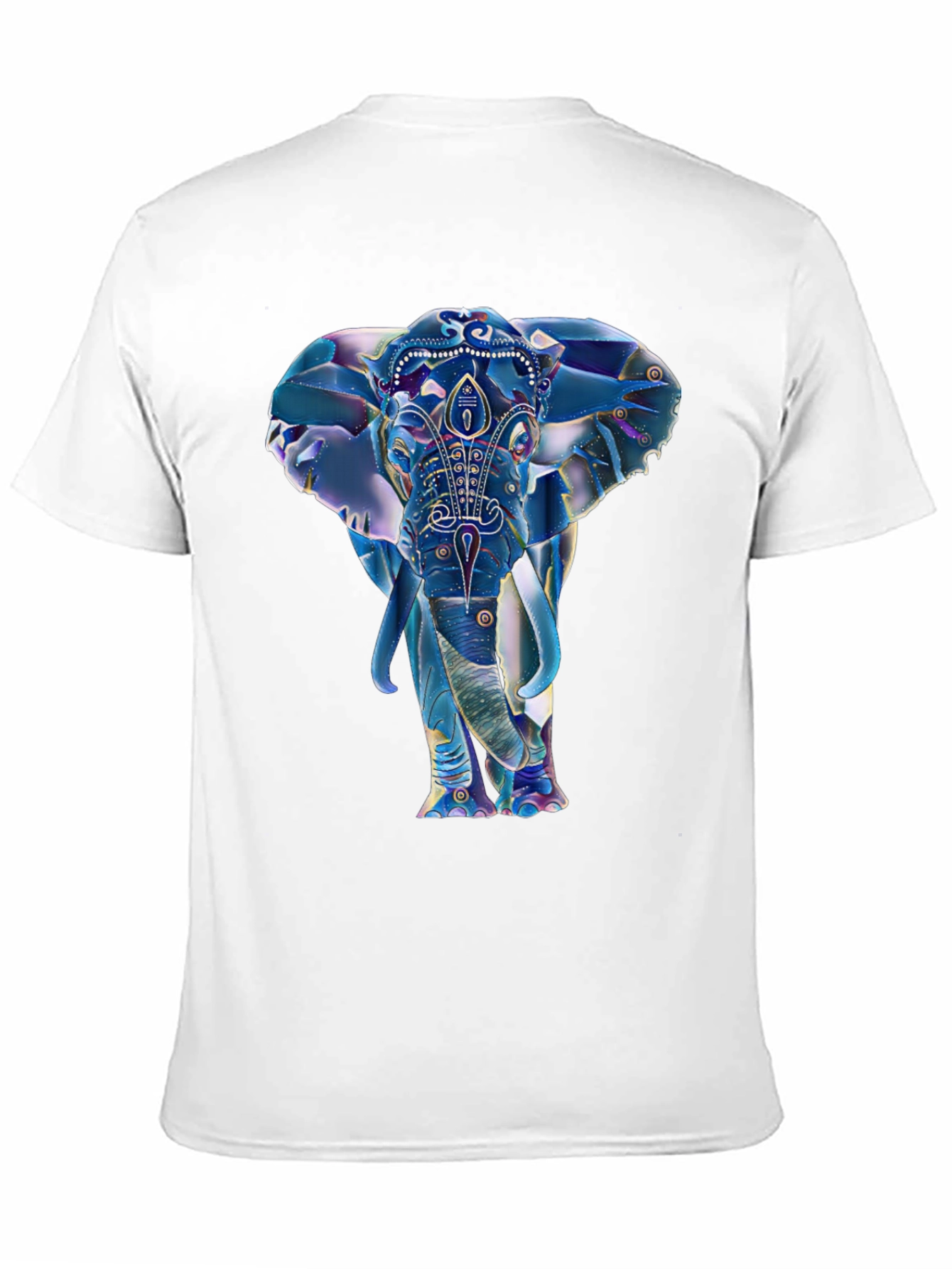 Elephant Graphic Print Mens Black T-Shirt