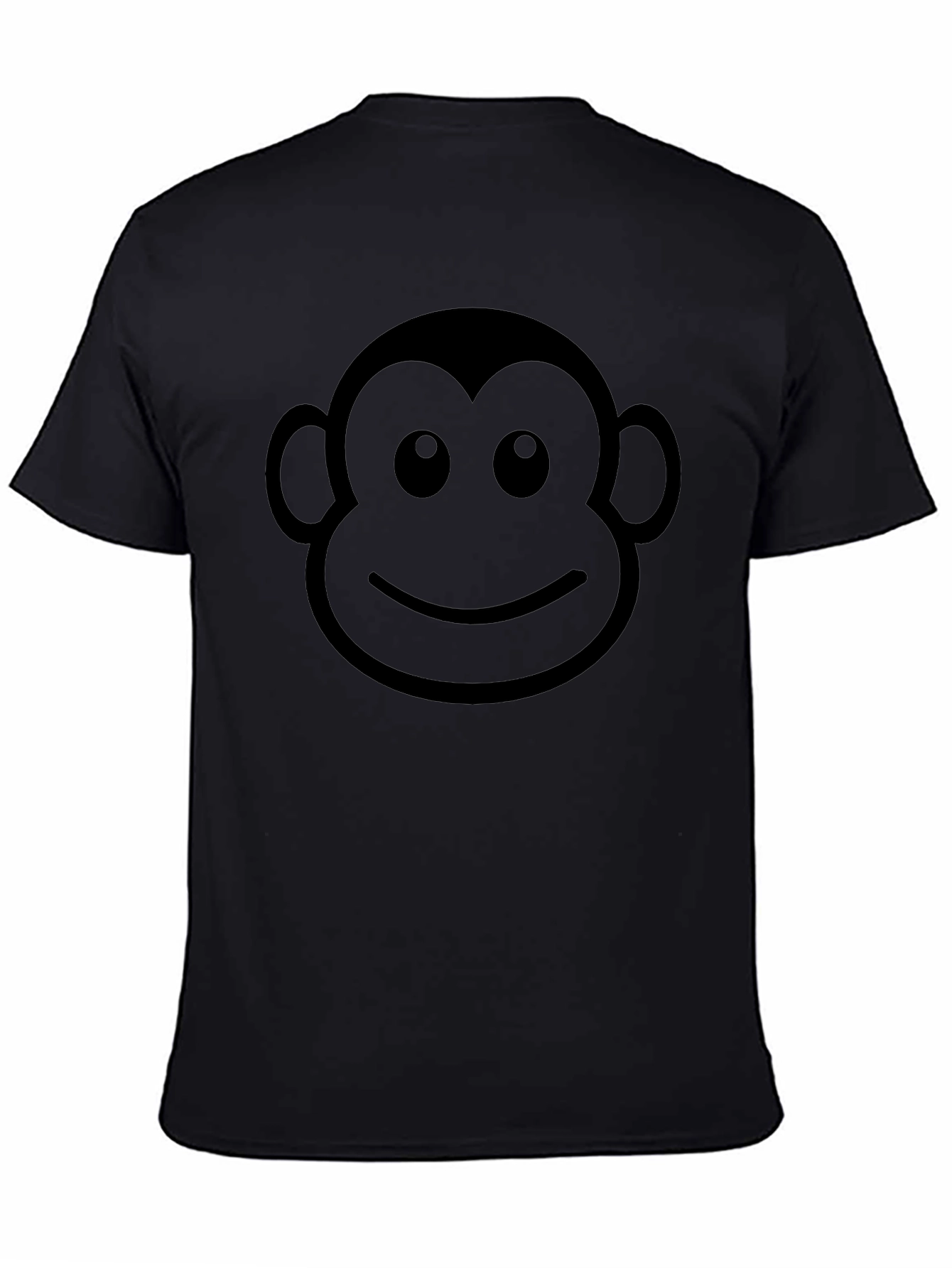 Monkey Face Graphic Black T-Shirt - Fun & Stylish