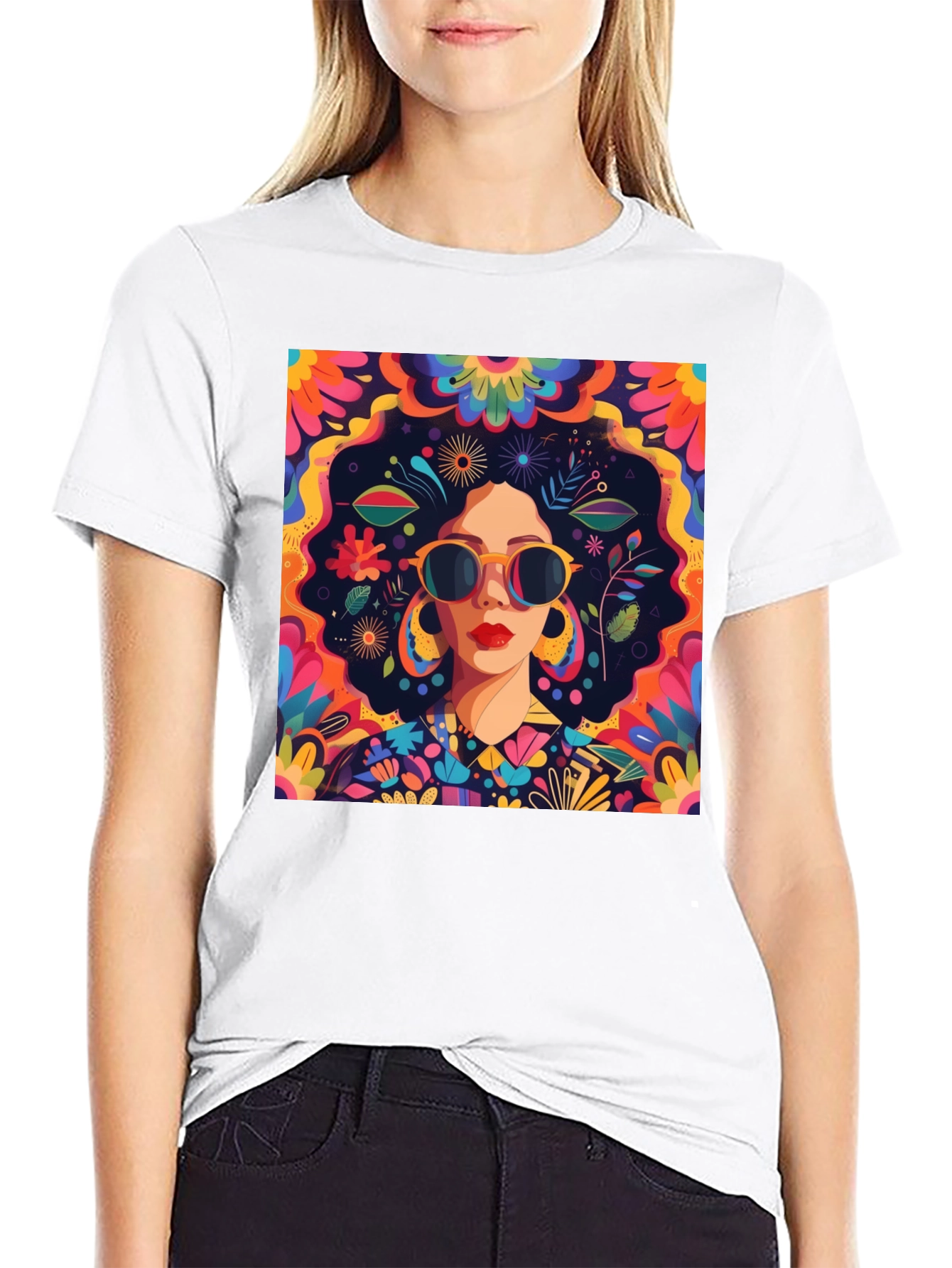 Retro Floral Graphic Tee - Unique Design