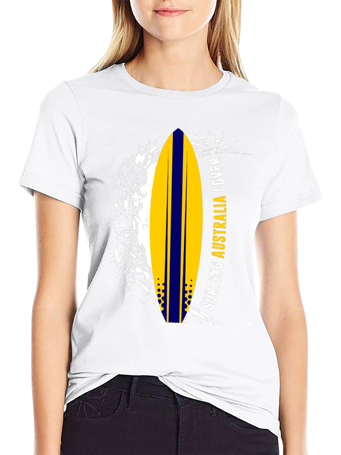 Surfing Australia Lover T-Shirt - Black Surfboard Tee