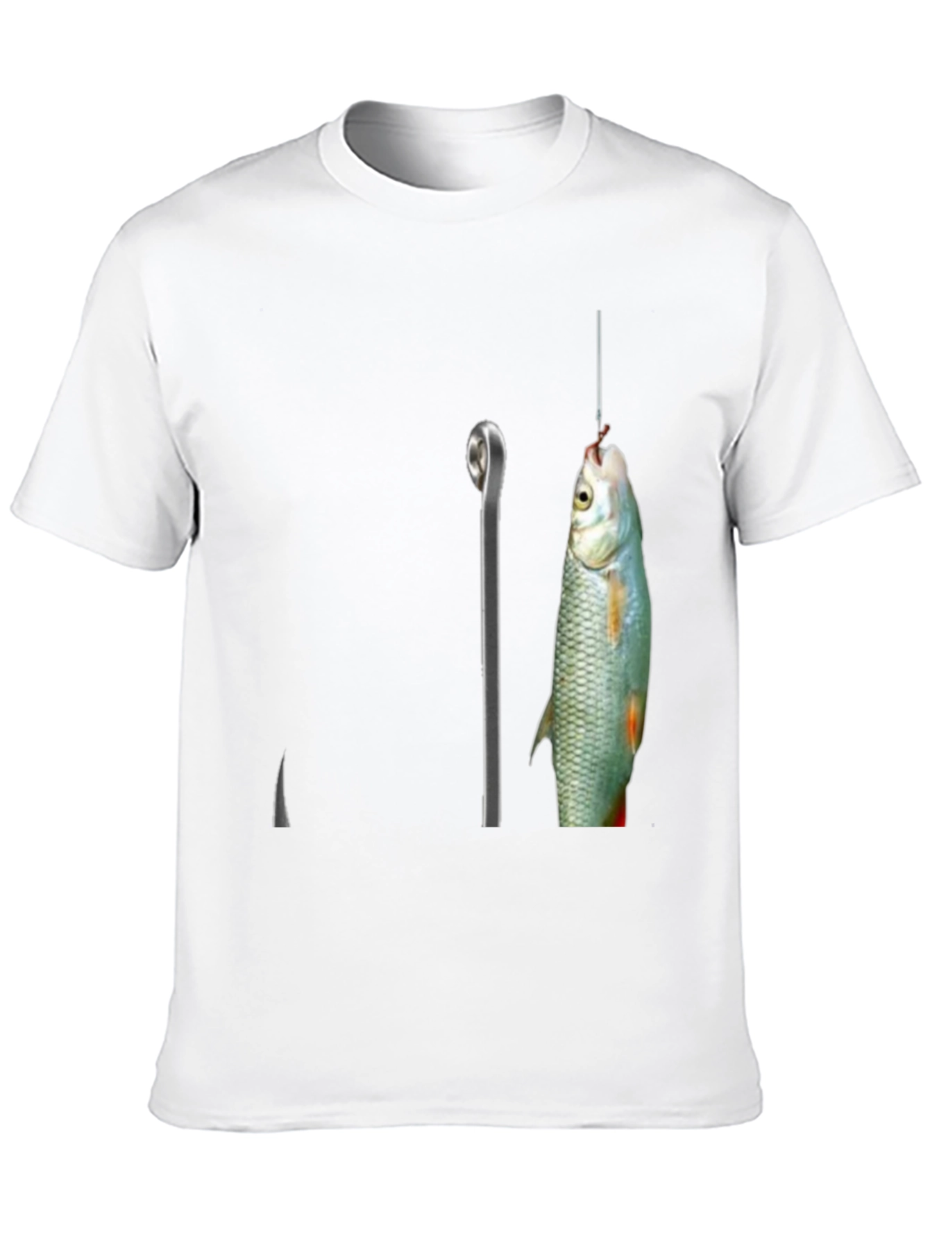 Fishing Hook Graphic Tee - Black Cotton Blend T-Shirt