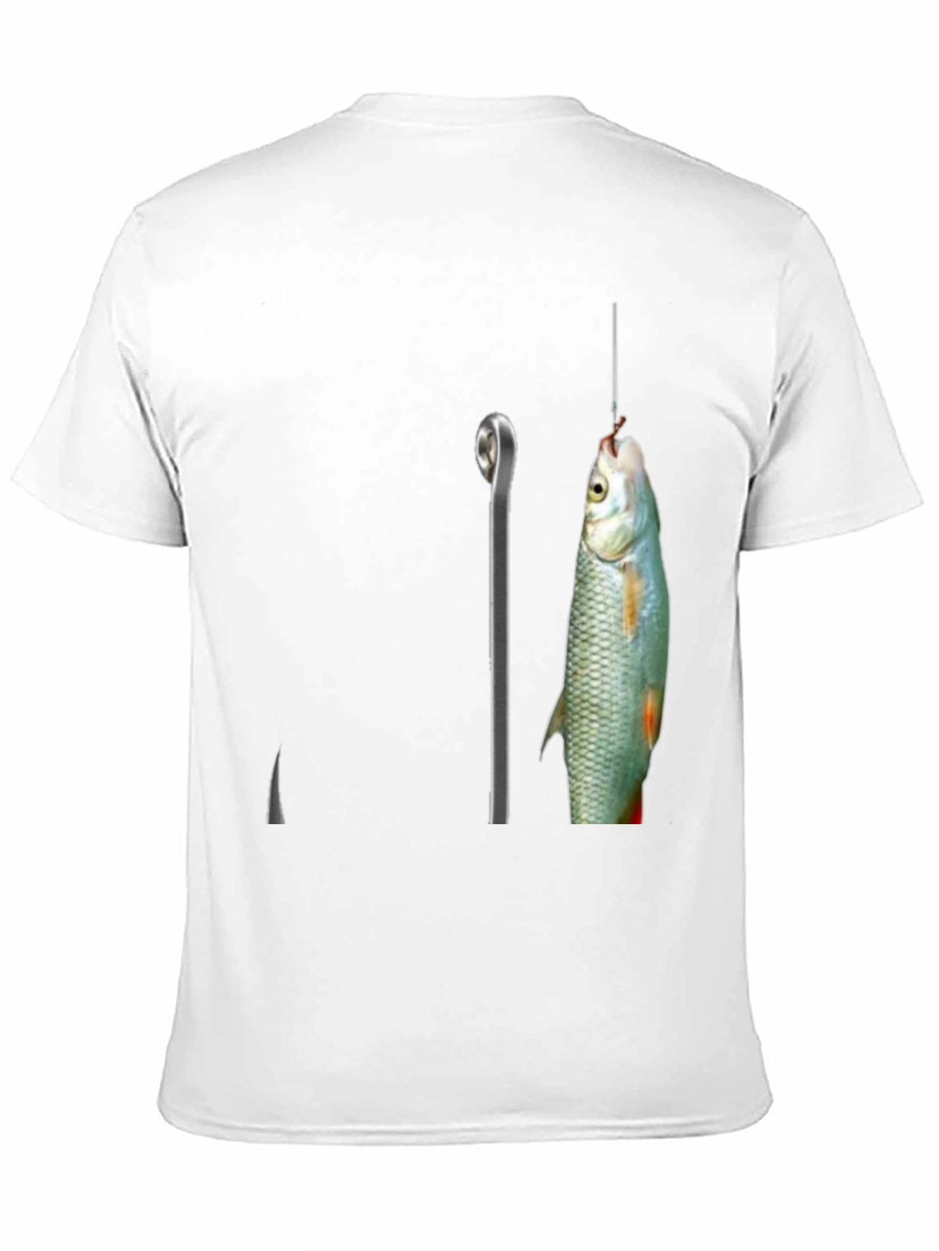 Fishing Hook Graphic Tee - Black Cotton Blend T-Shirt
