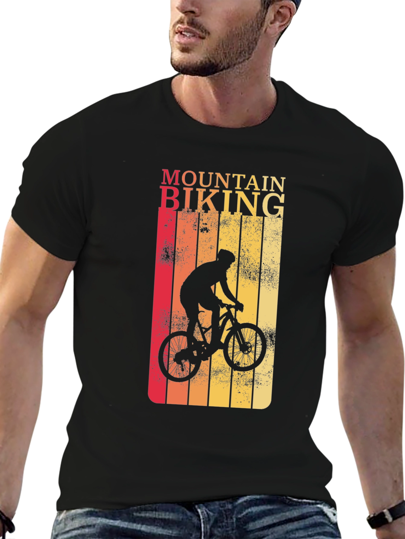 Mountain Biking Graphic Tee - Retro Style