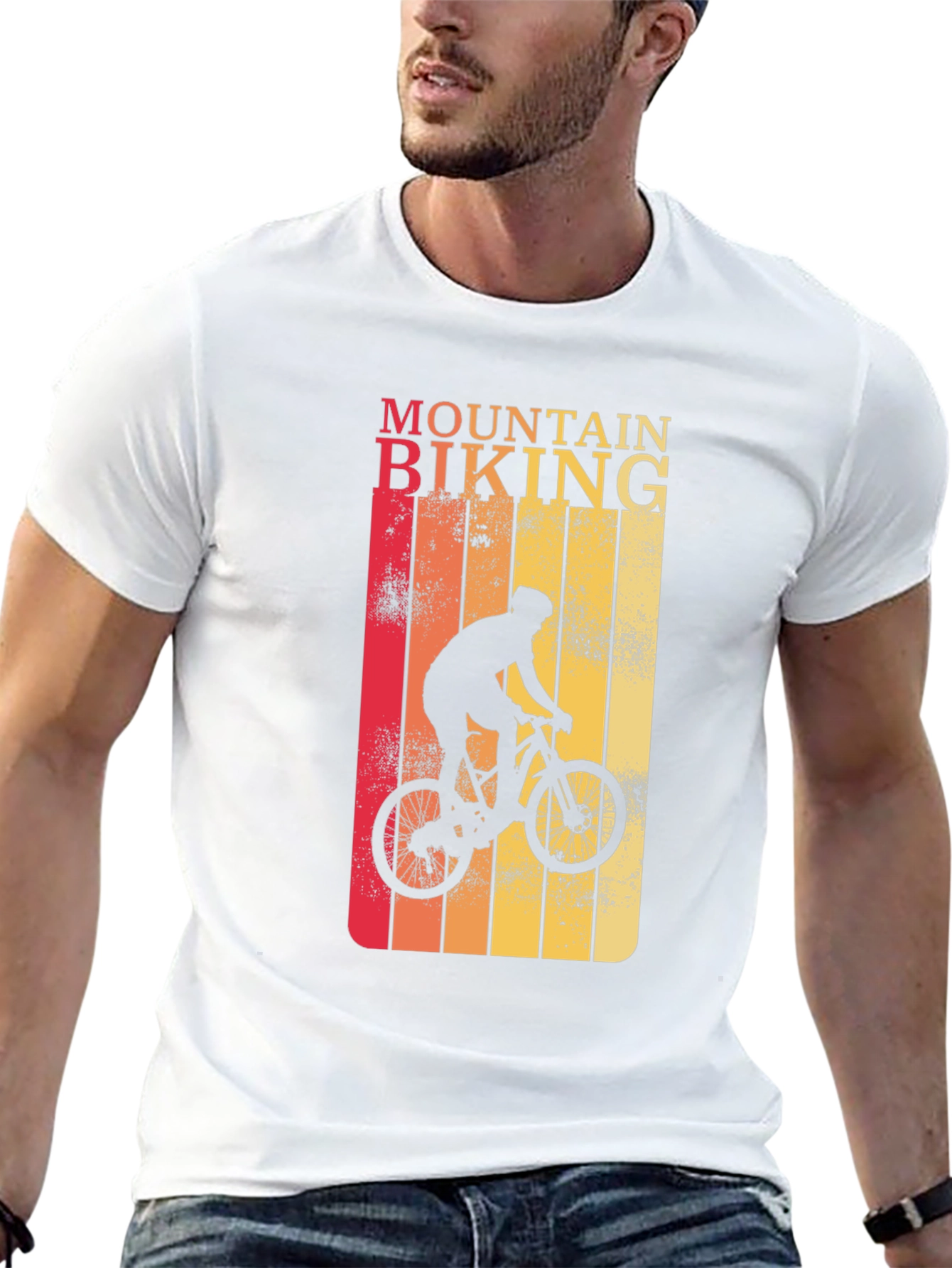 Mountain Biking Graphic Tee - Retro Style