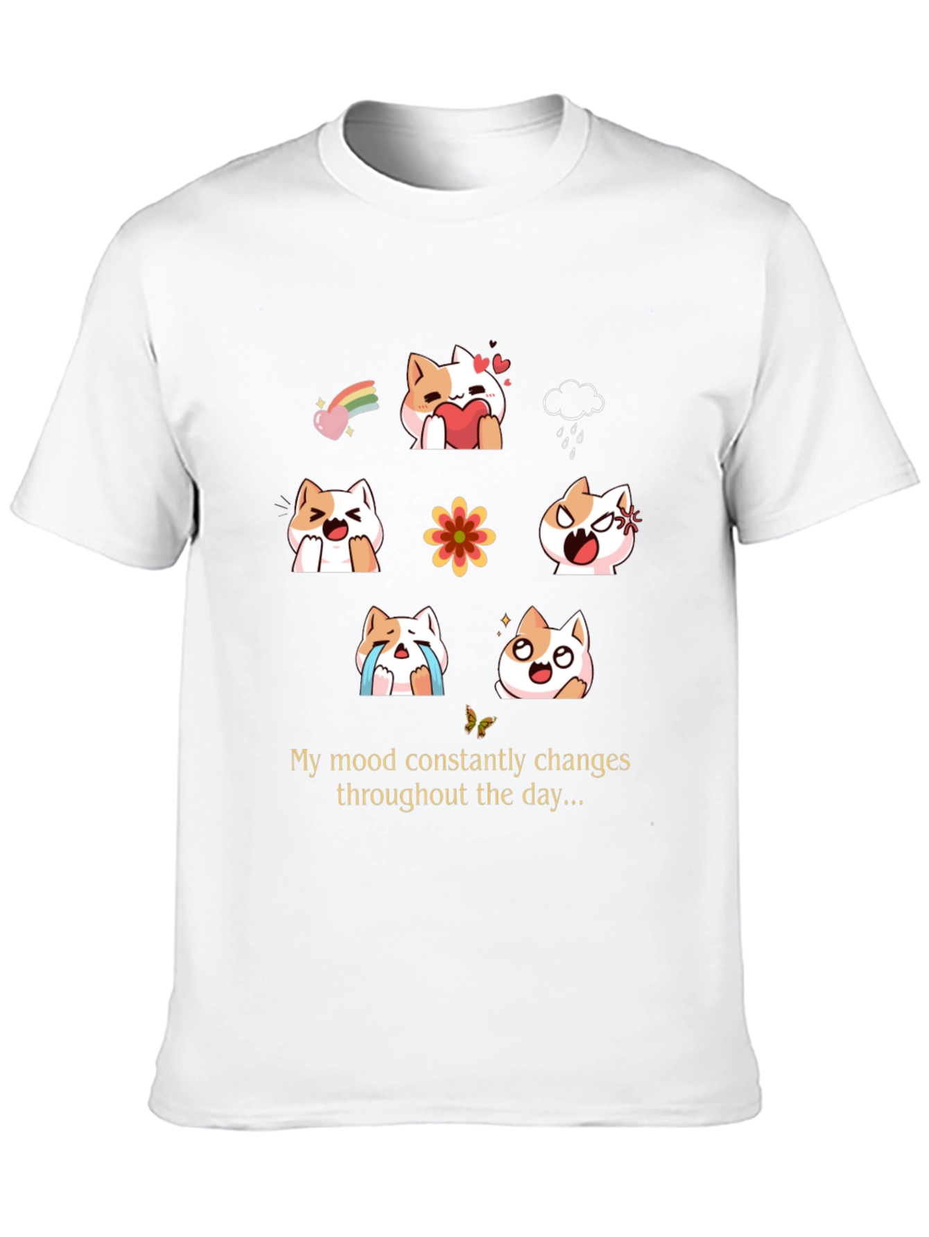 Mood Cats Graphic T-Shirt - Everyday Emotions