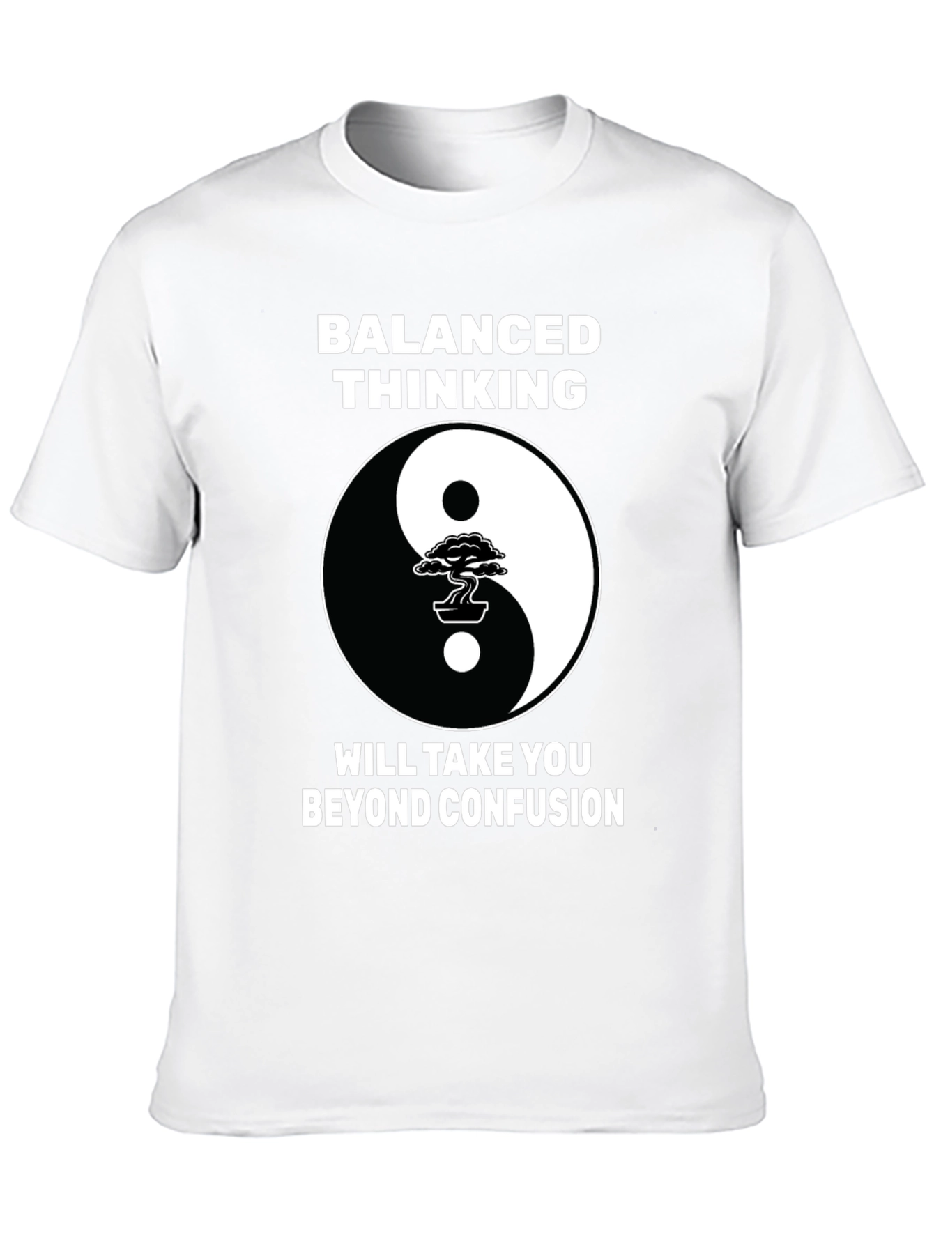 Balanced Thinking Yin Yang Bonsai Tree Graphic T-Shirt
