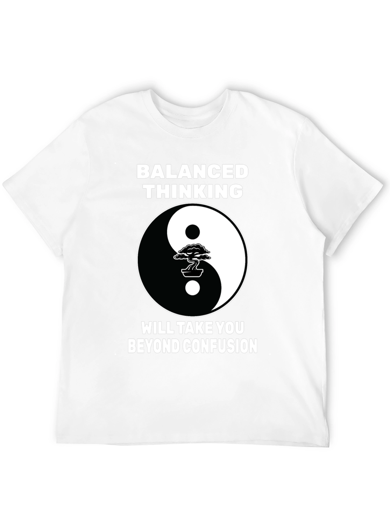 Balanced Thinking Yin Yang Bonsai Tree Graphic T-Shirt