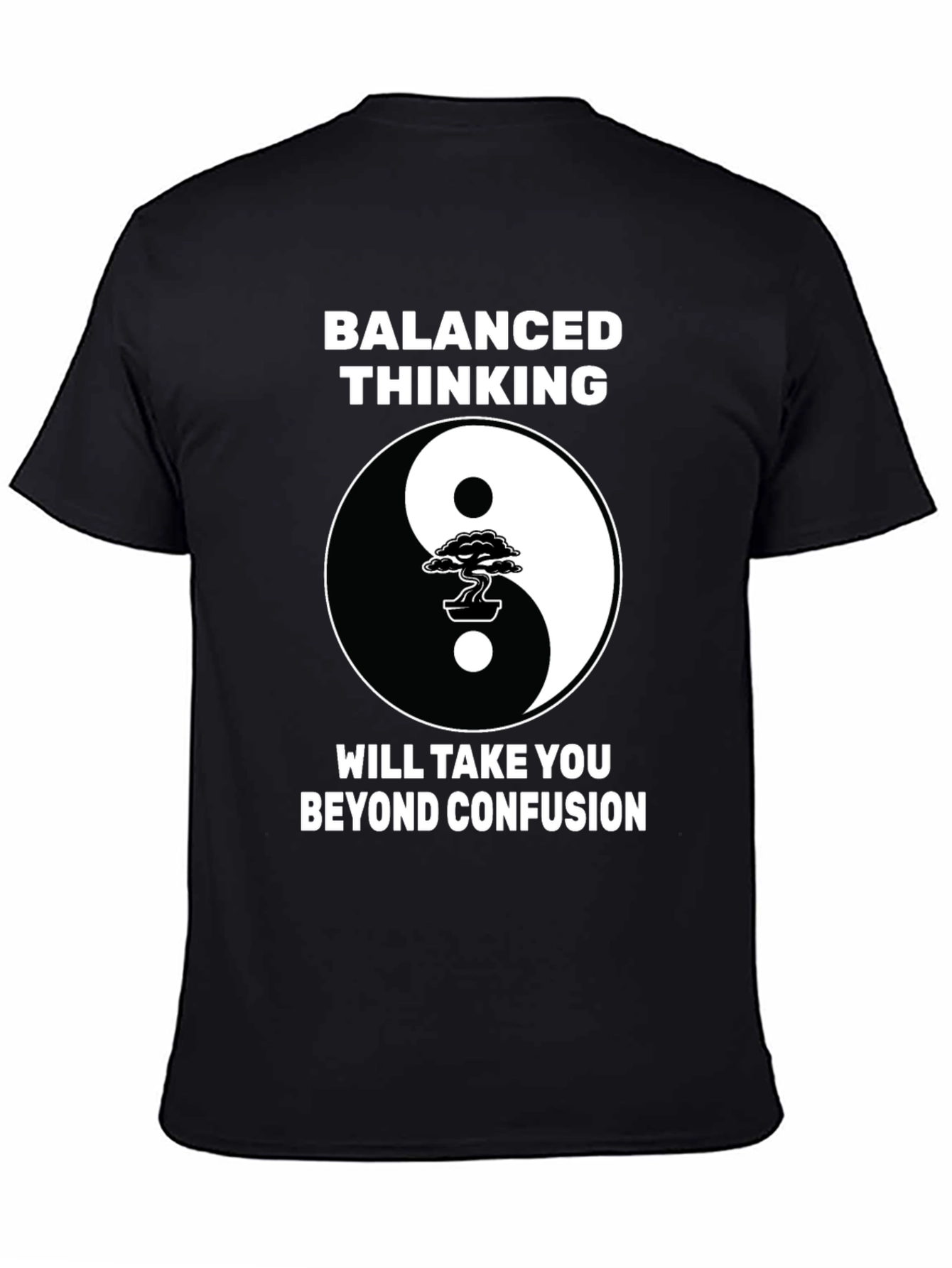 Balanced Thinking Yin Yang Bonsai Tree Graphic T-Shirt