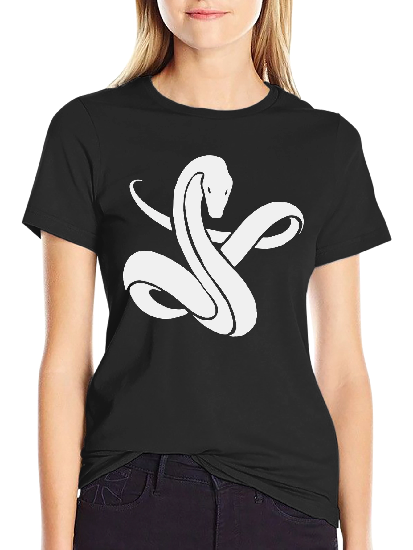 Snake Graphic Tee - Modern Black T-Shirt