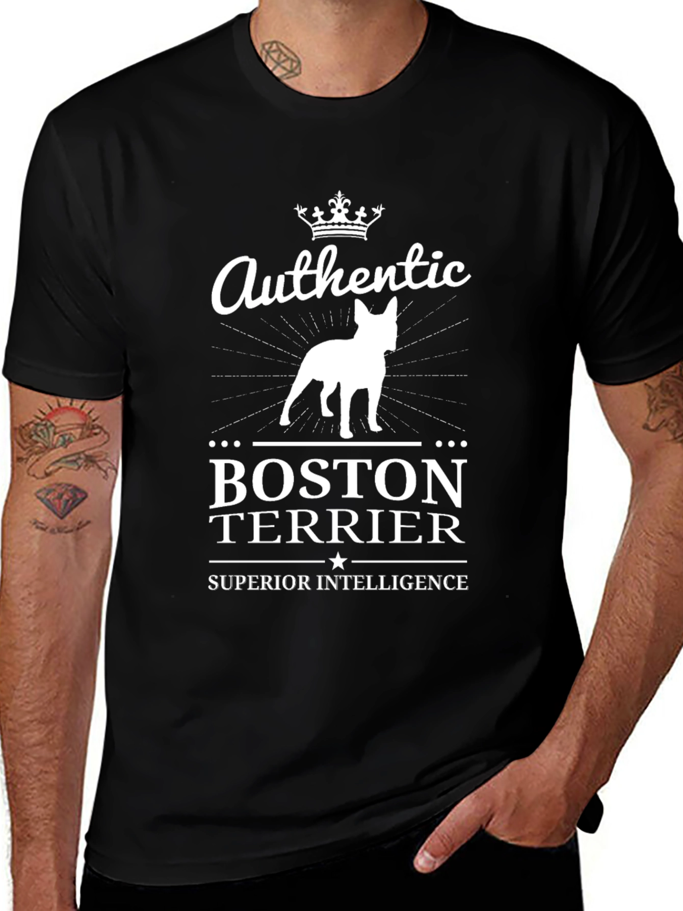Authentic Boston Terrier T-Shirt - Superior Intelligence