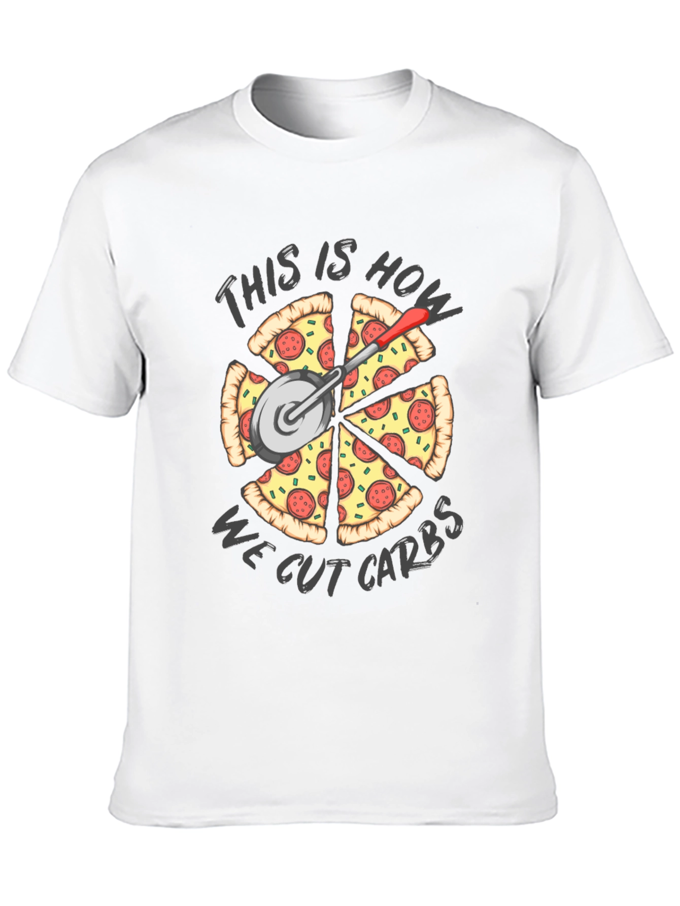 Pizza Slices & Cutter: Cutting Carbs T-Shirt