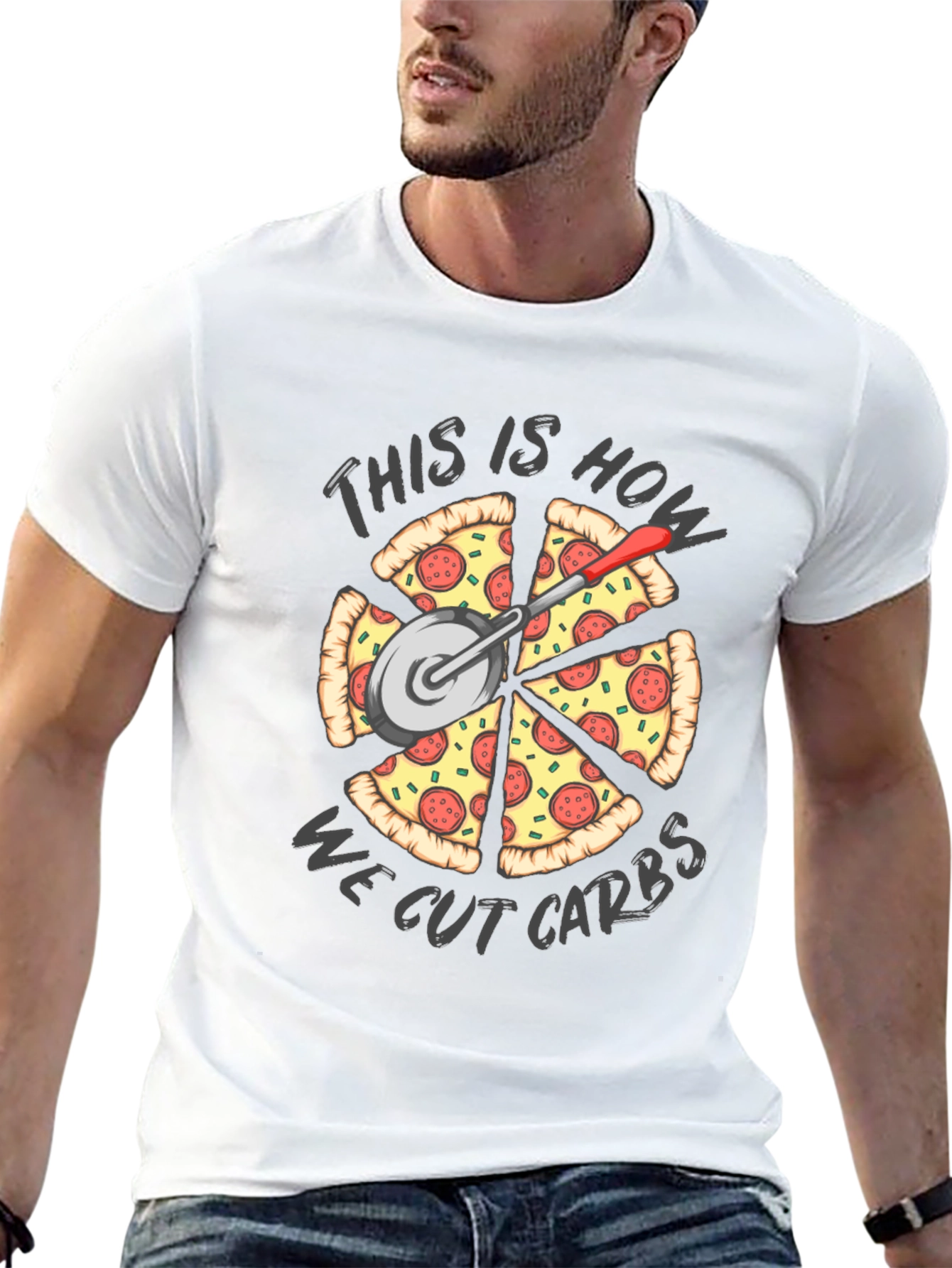 Pizza Slices & Cutter: Cutting Carbs T-Shirt