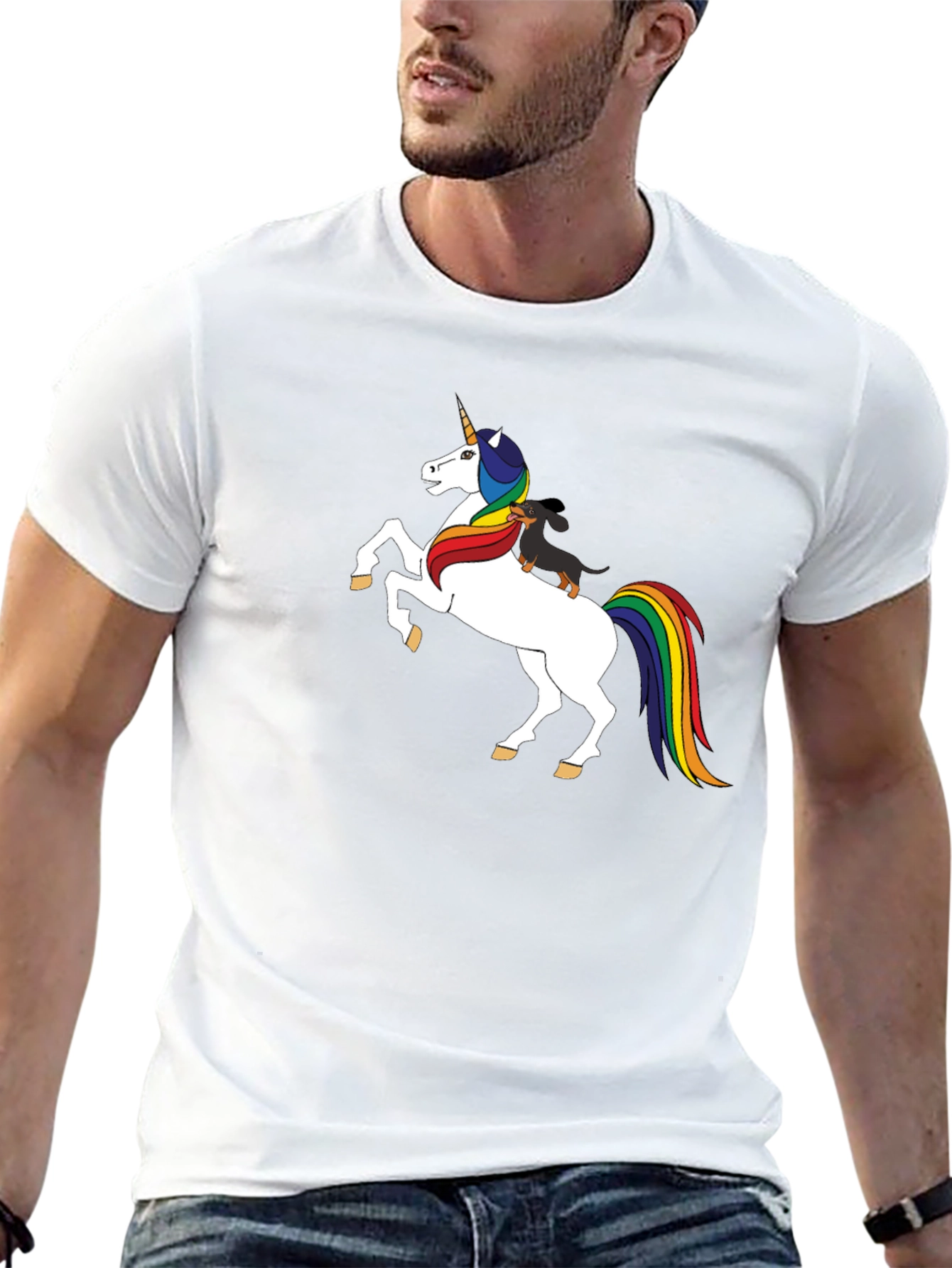 Unicorn and Dachshund Graphic Tee