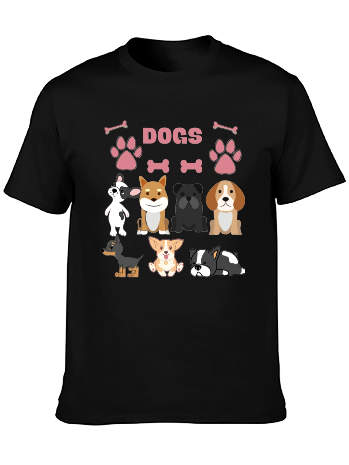 Cute Dogs Graphic Print T-Shirt