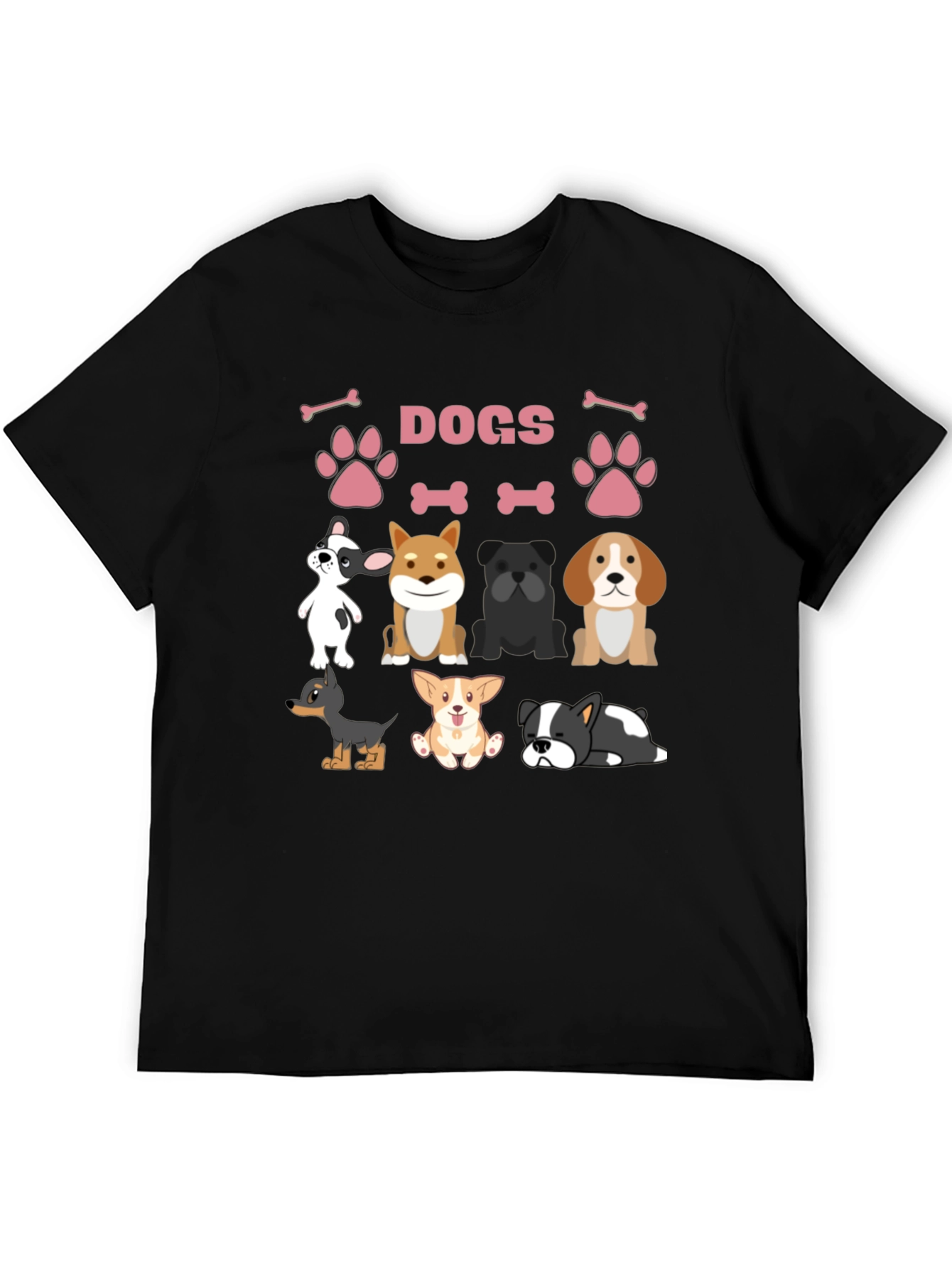 Cute Dogs Graphic Print T-Shirt