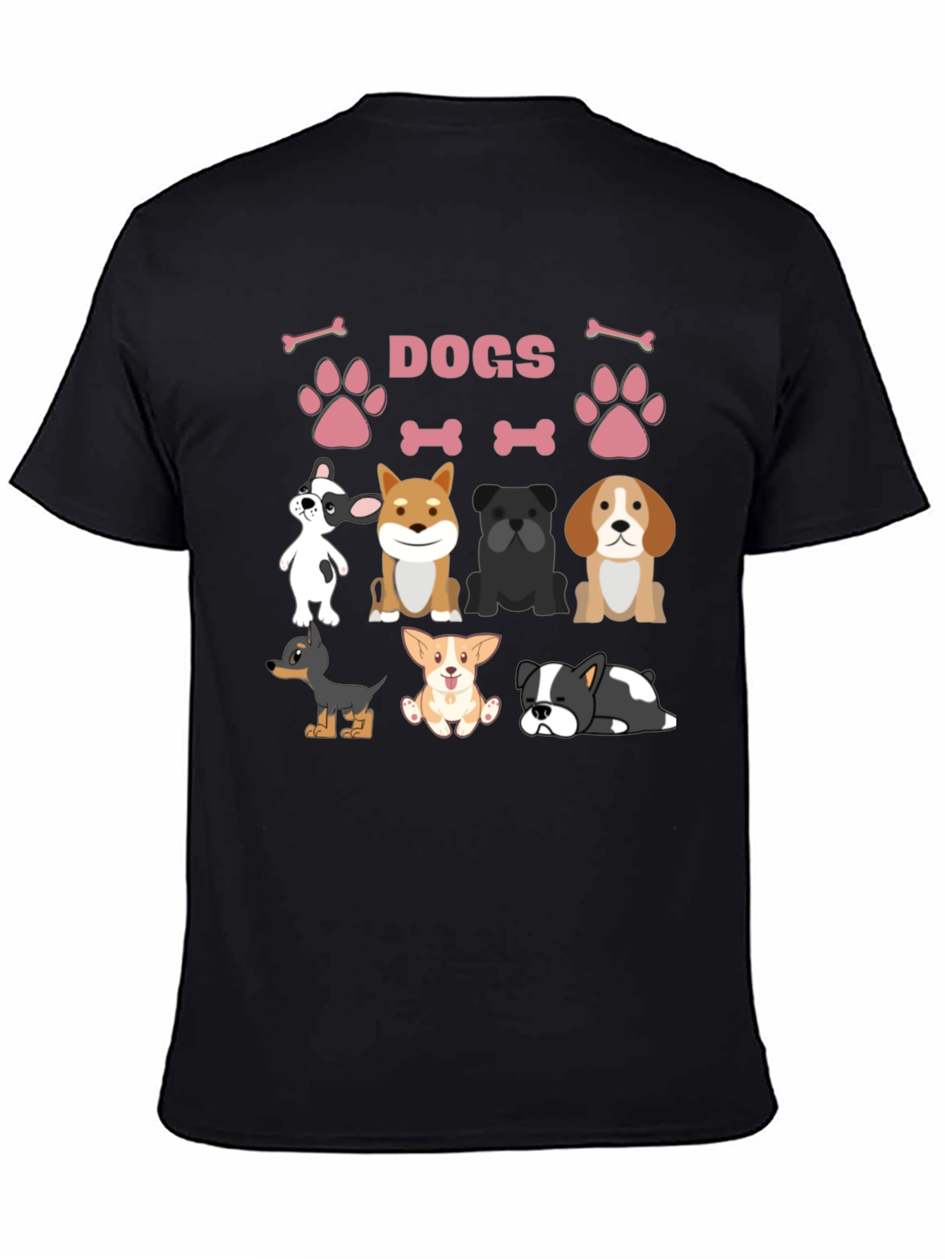 Cute Dogs Graphic Print T-Shirt