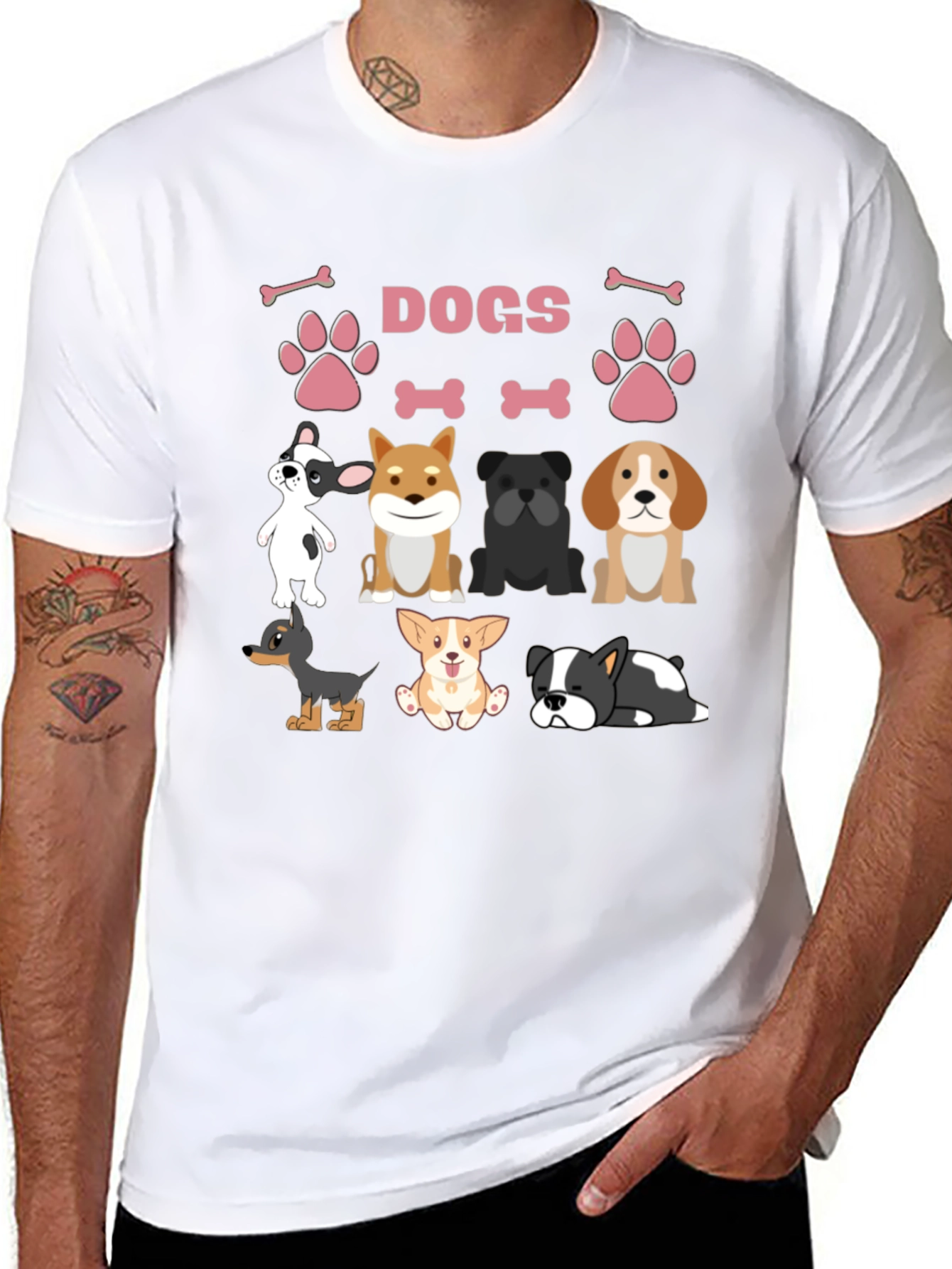 Cute Dogs Graphic Print T-Shirt