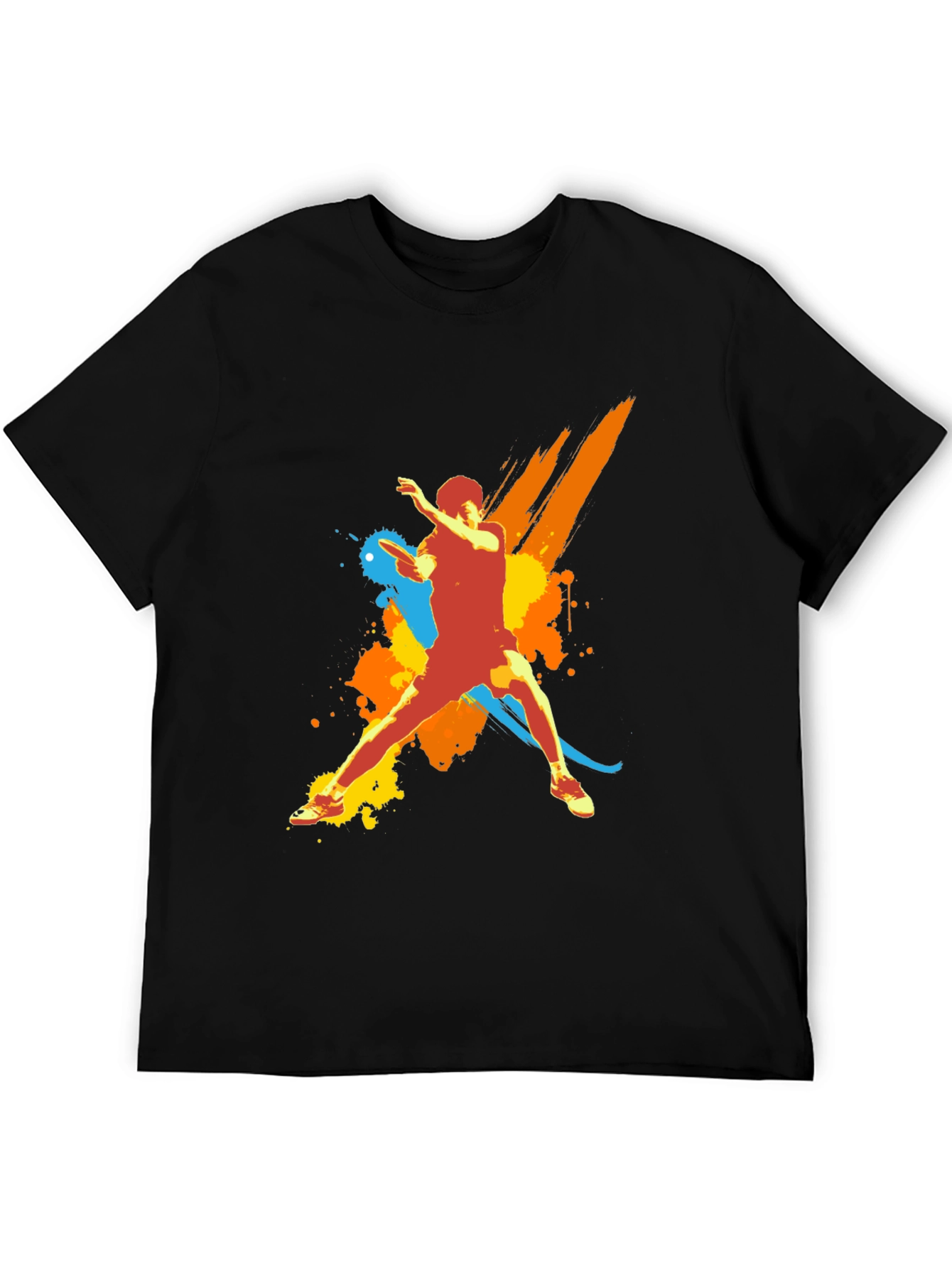 Abstract Athlete Graphic Tee - Black