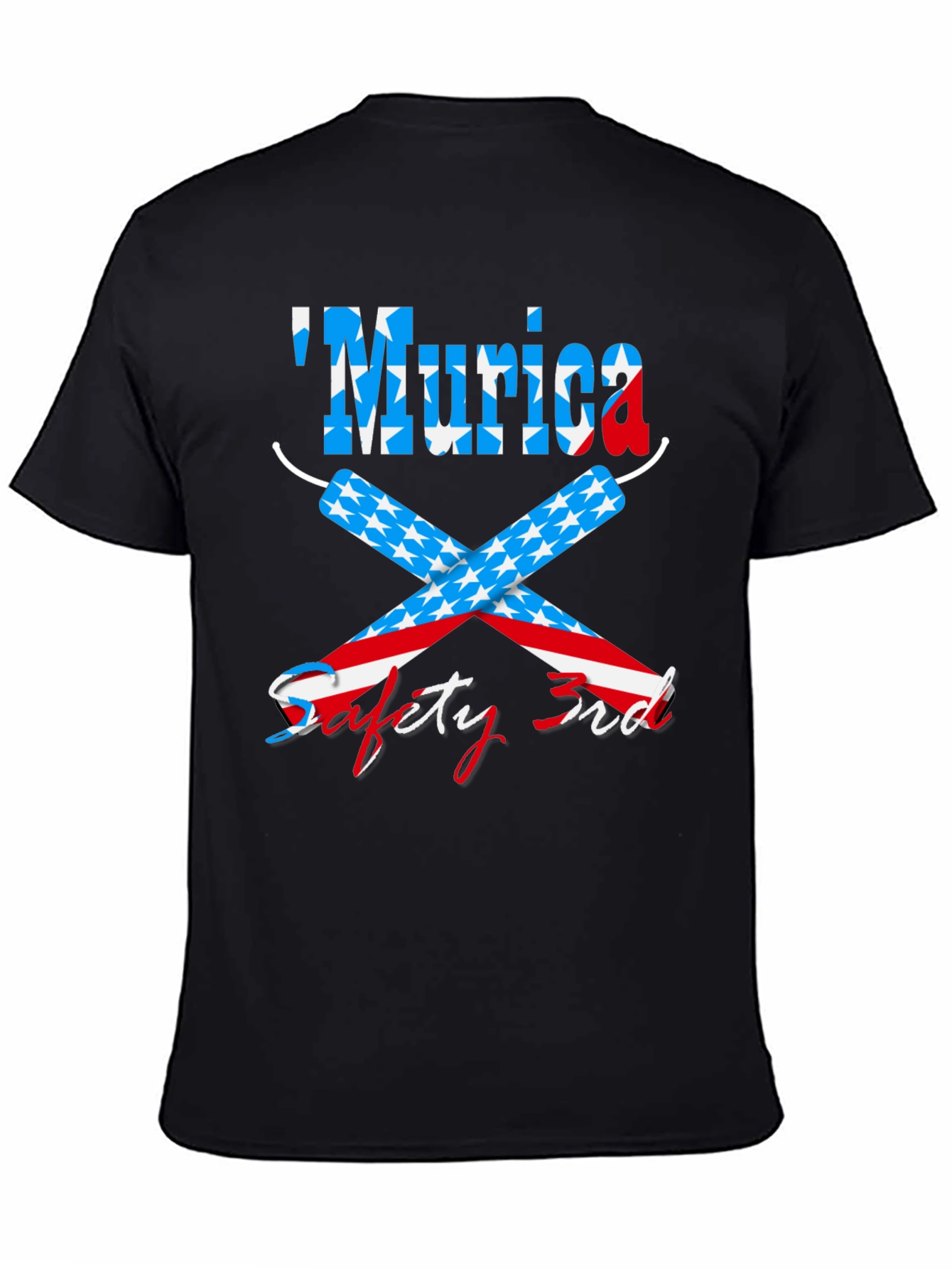 Funny Patriotic Murica Safety 3rd Graphic T-Shirt