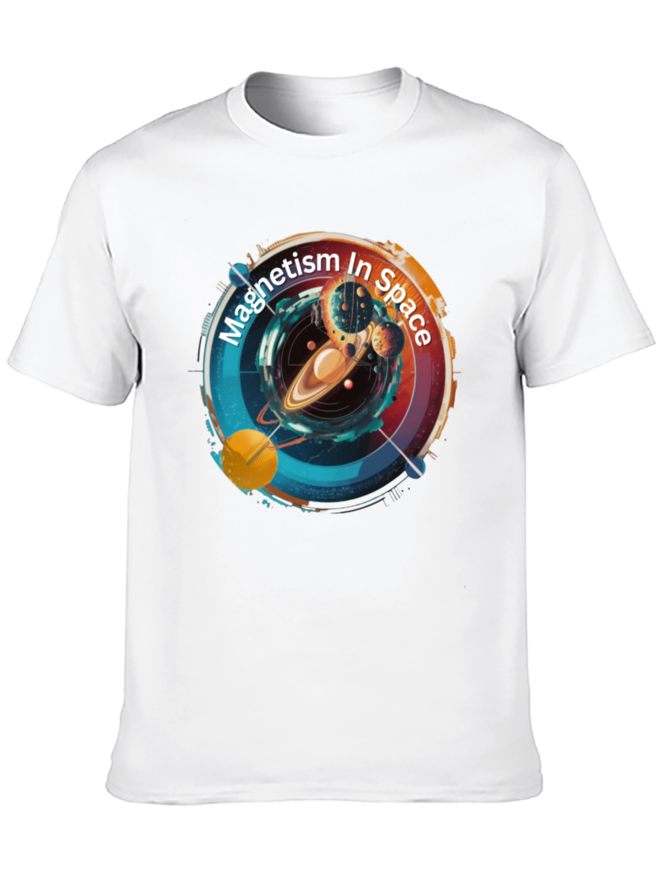Magnetism In Space Black T-Shirt
