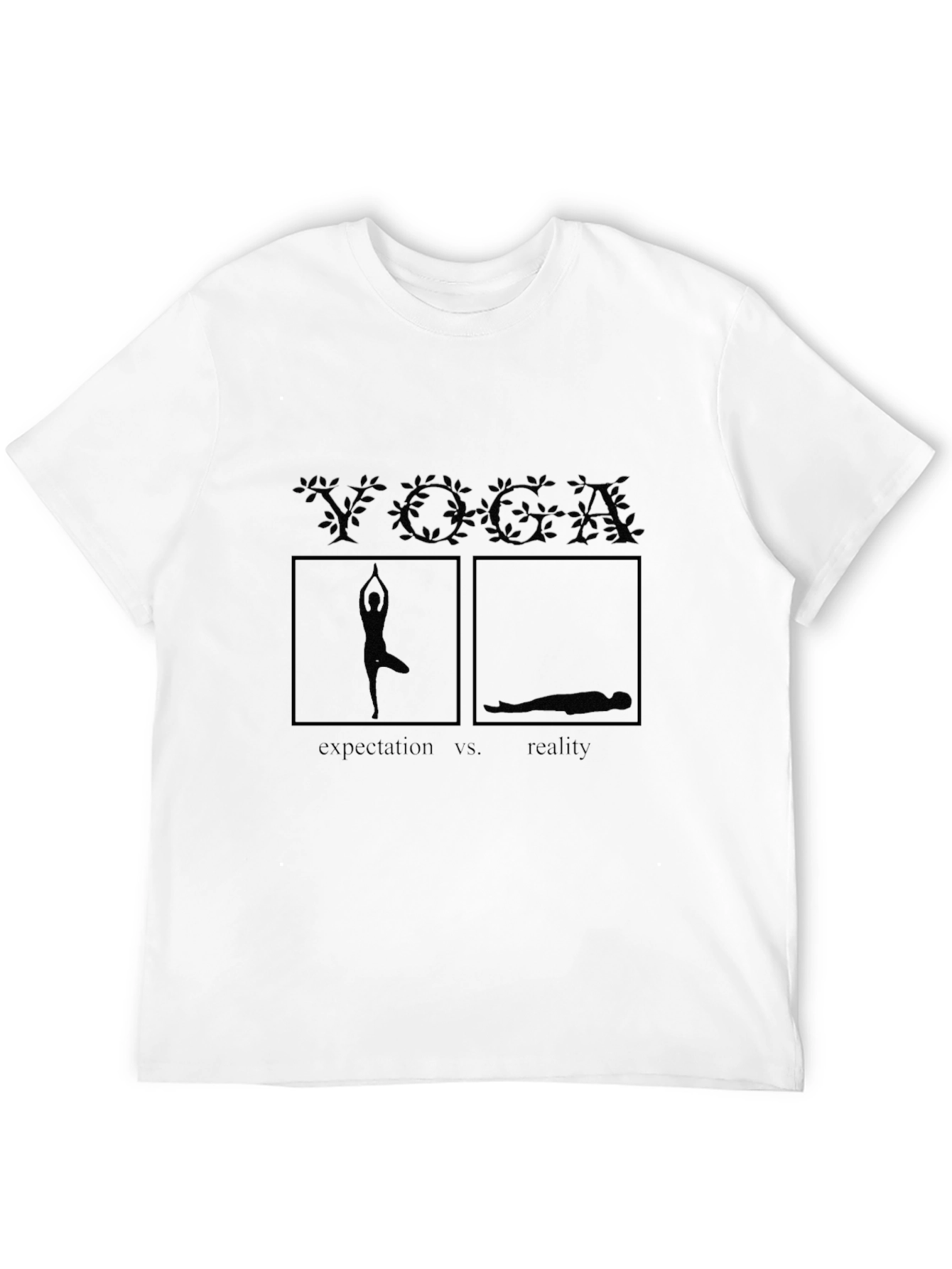 Yoga Expectation VS Reality Graphic Tee - Black