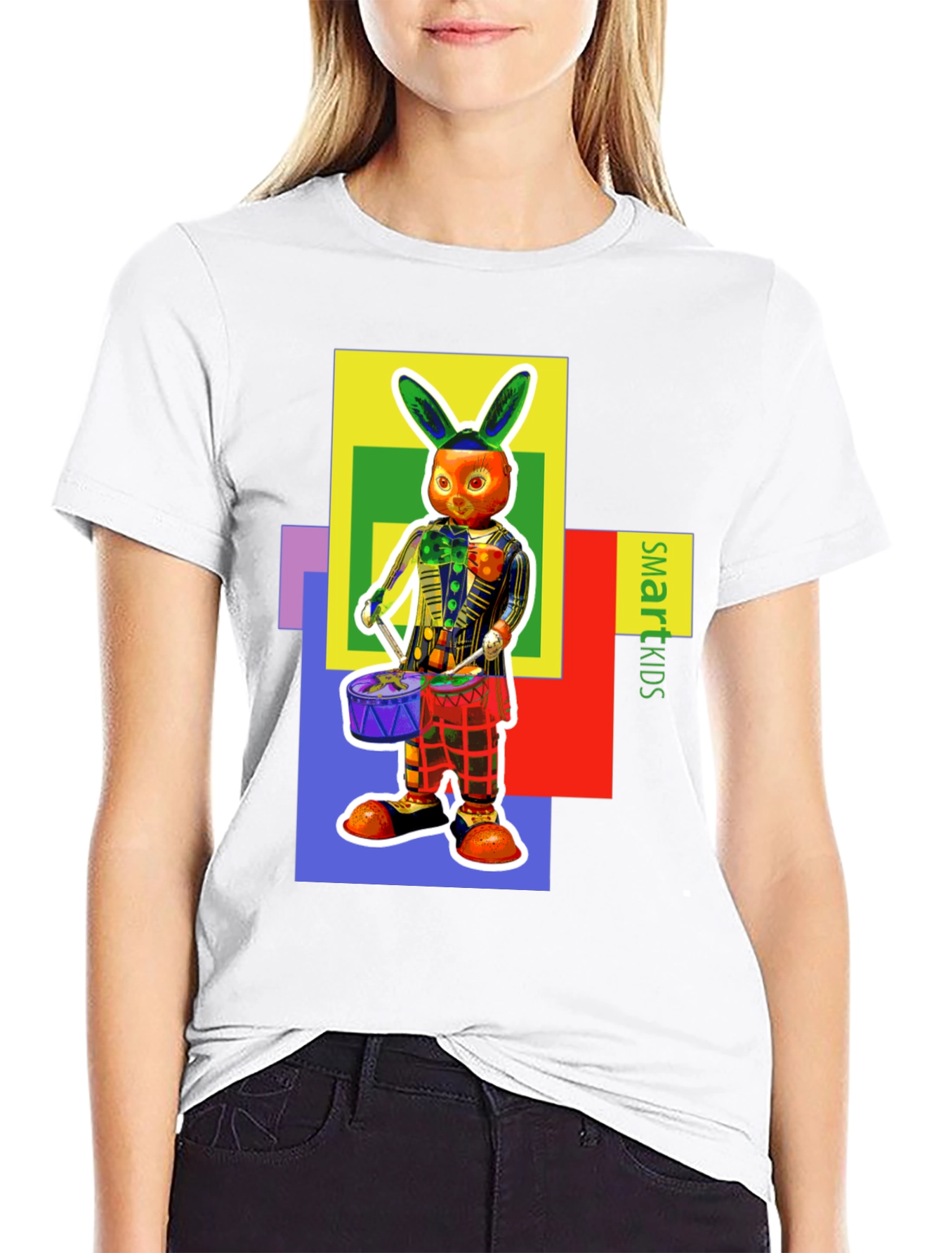 Funky Rabbit Drummer Graphic Tee