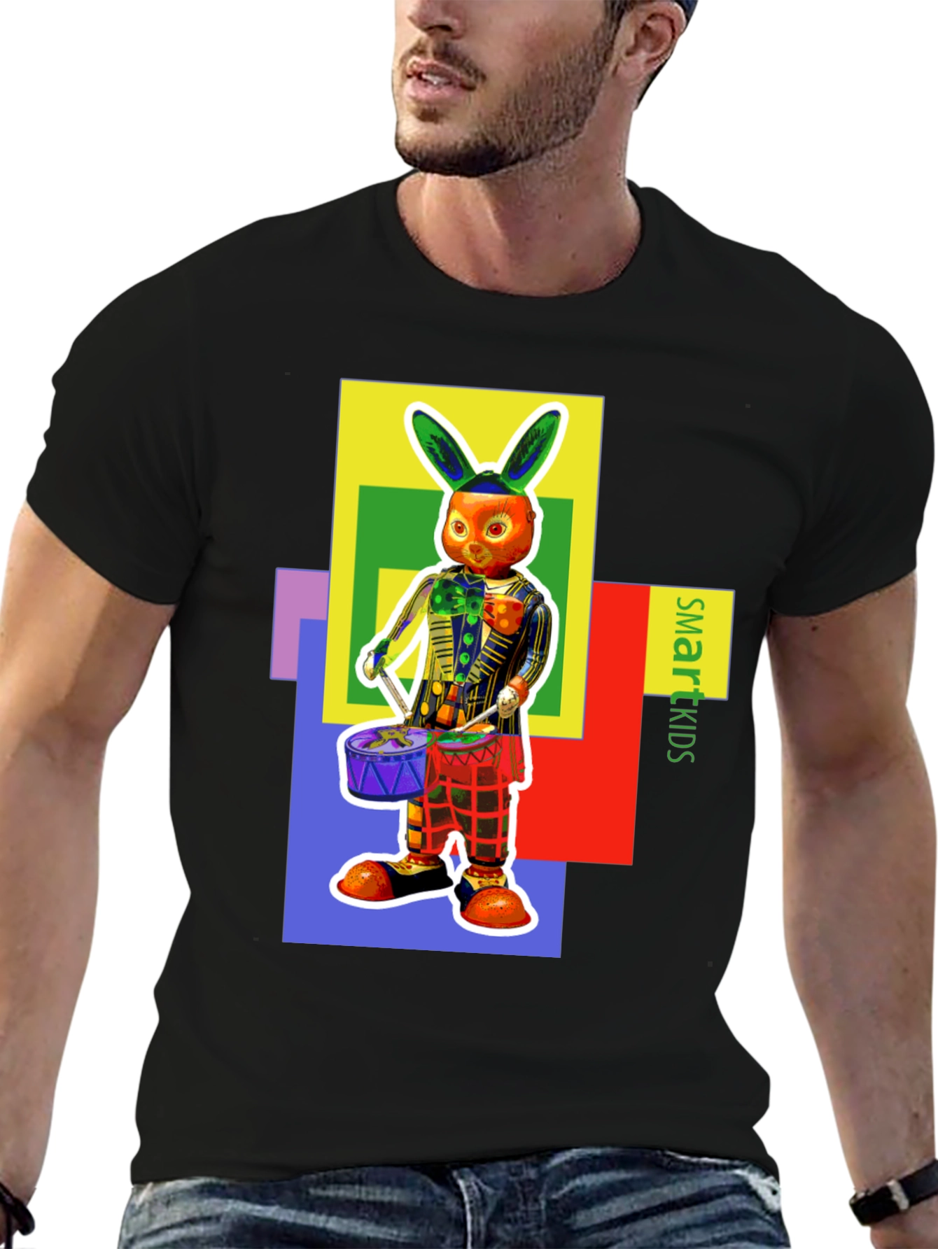 Funky Rabbit Drummer Graphic Tee