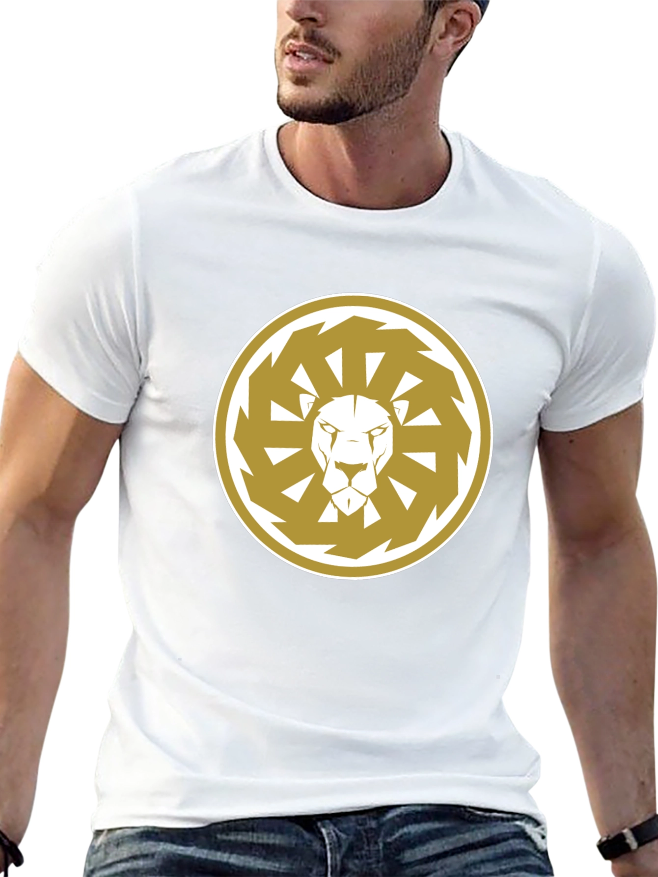 Lion Sun Wheel Black T-Shirt